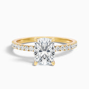 Jennifer Elongated Cushion Cut Hidden Halo Pave Lab Grown Diamond Ring