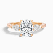 Meghan Elongated Cushion Cut Three Stone Moissanite Diamond Ring