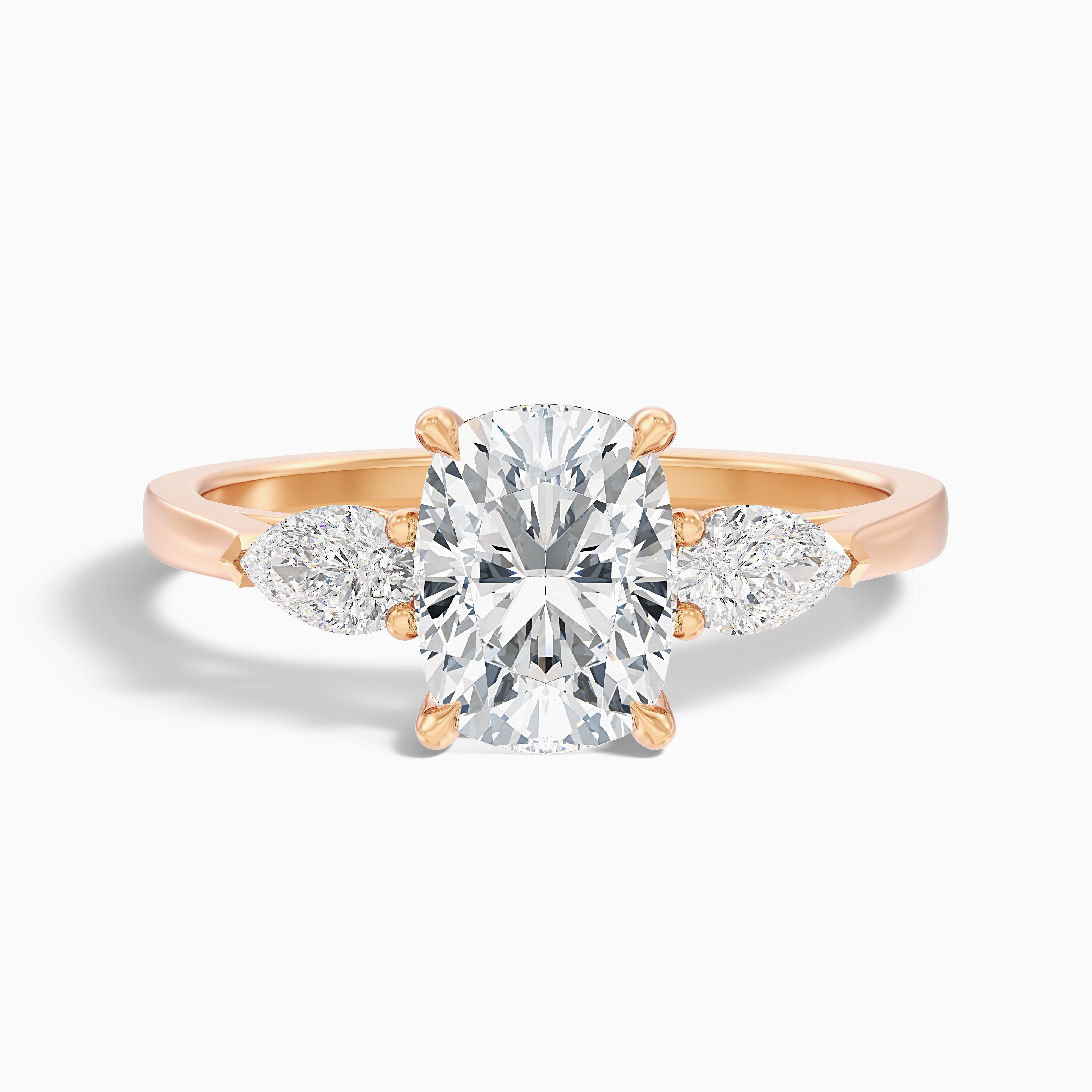 Meghan Elongated Cushion Cut Three Stone Moissanite Diamond Ring