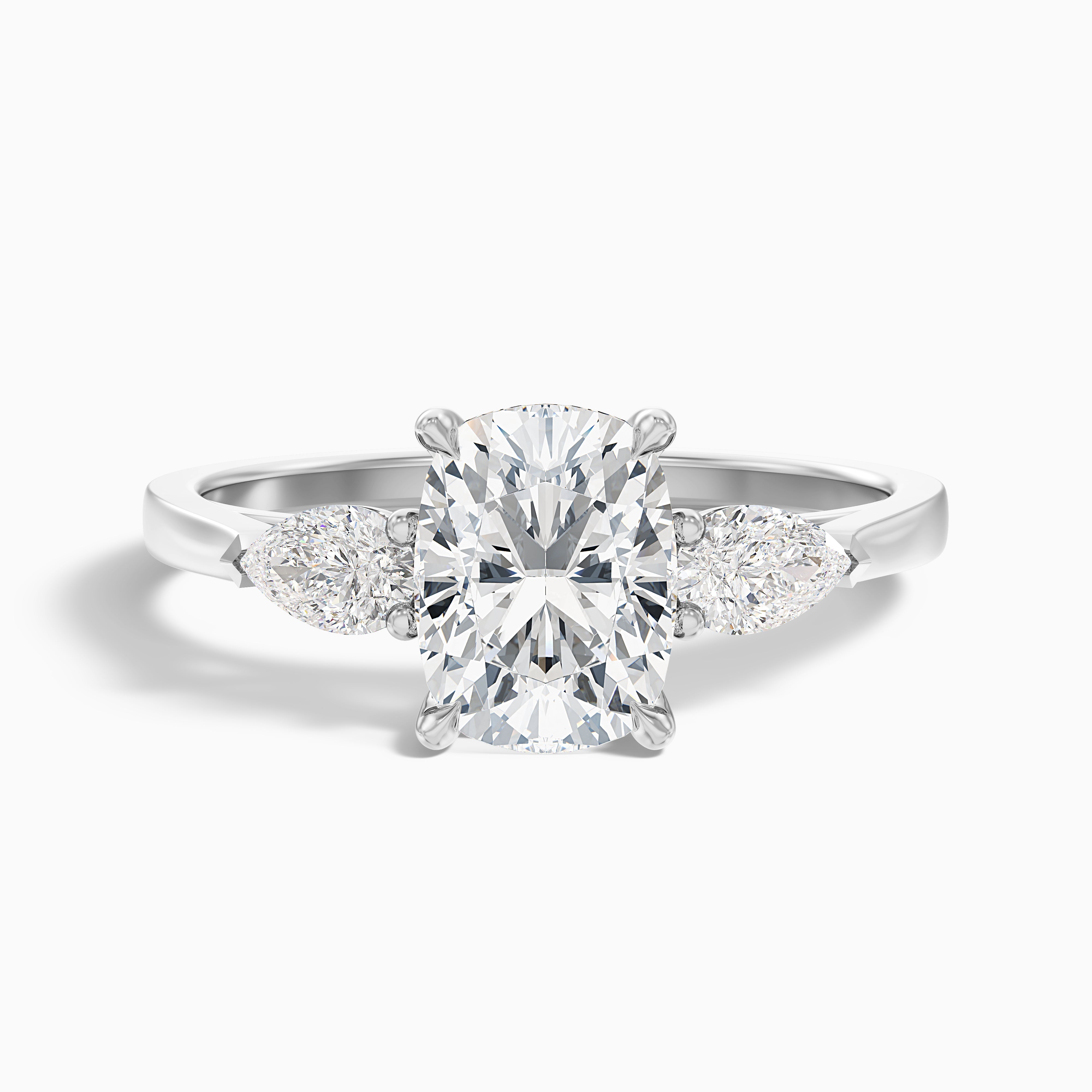 Meghan Elongated Cushion Cut Three Stone Lab Grown Diamond Ring
