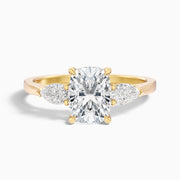 Meghan Elongated Cushion Cut Three Stone Lab Grown Diamond Ring