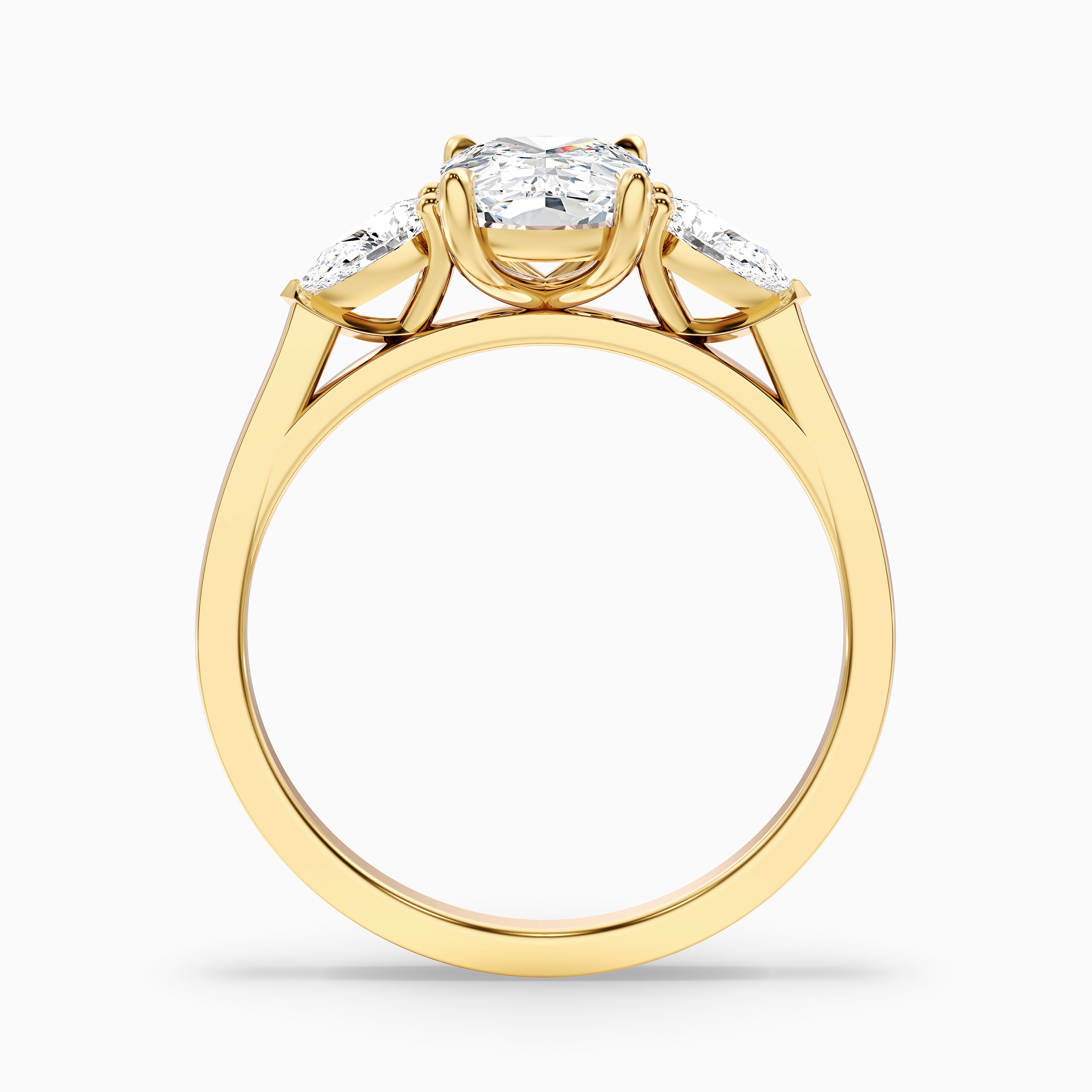 Meghan Elongated Cushion Cut Three Stone Lab Grown Diamond Ring