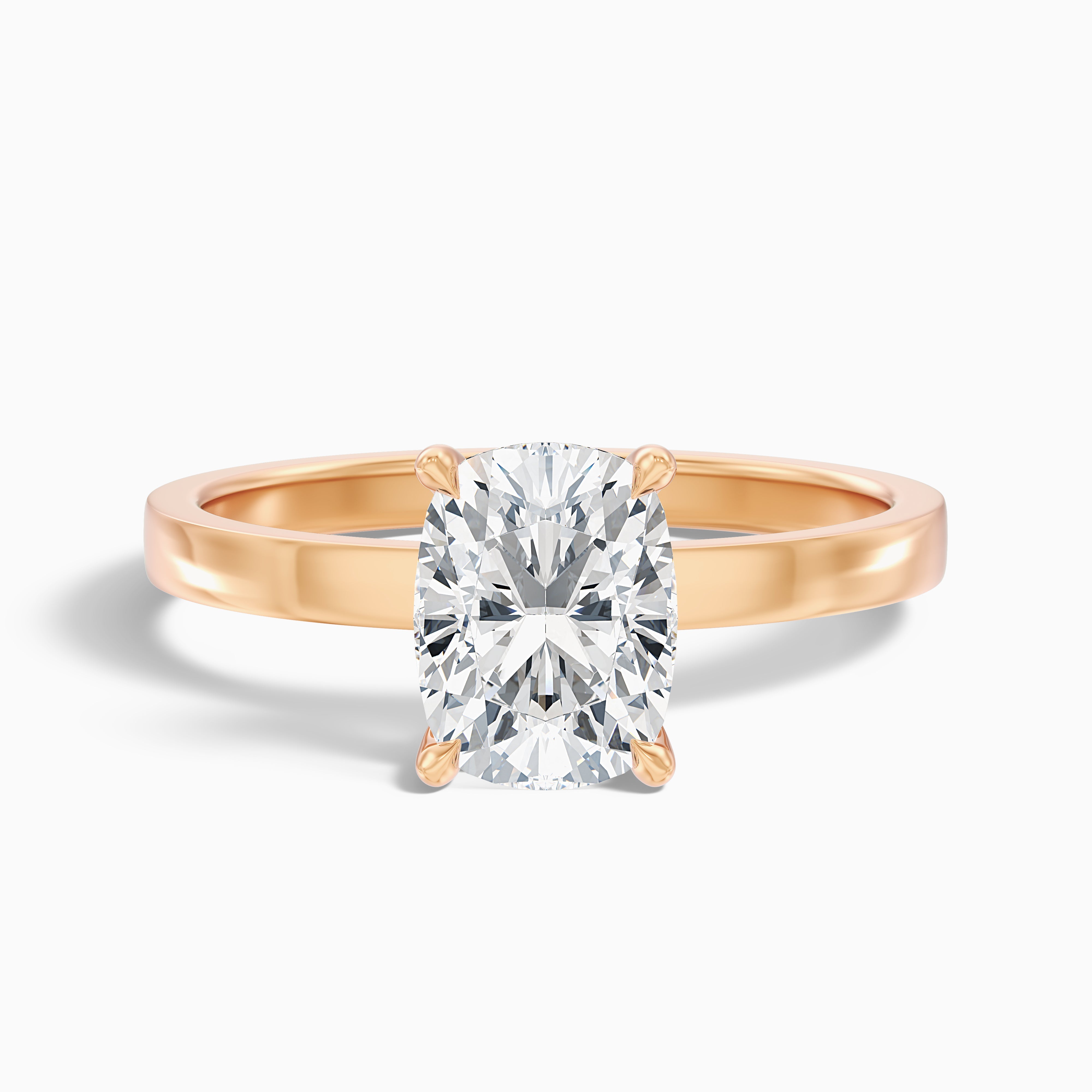 Carissa Elongated Cushion Cut Low Profile Moissanite Diamond Ring