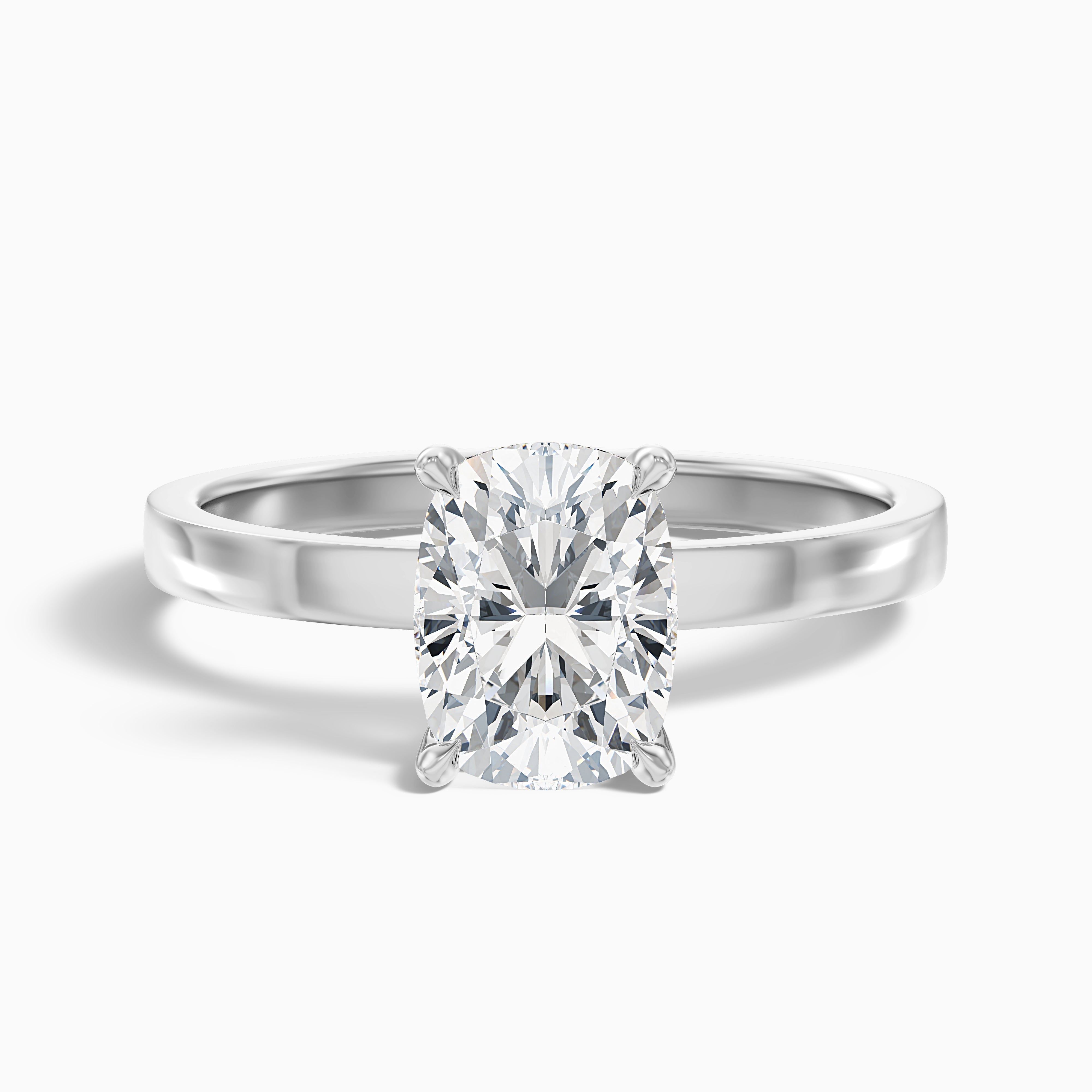 Carissa Elongated Cushion Cut Low Profile Moissanite Diamond Ring