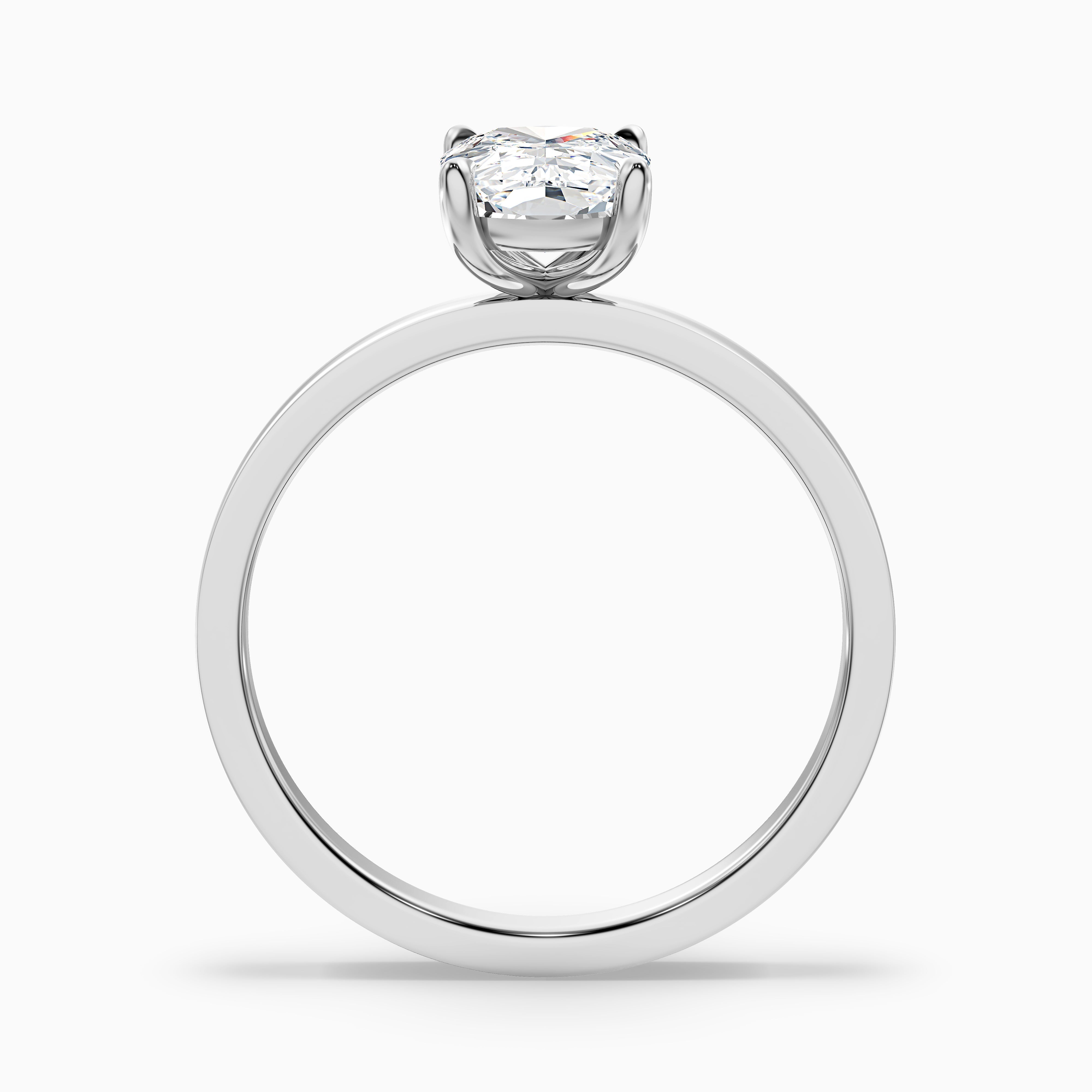 Carissa Elongated Cushion Cut Low Profile Moissanite Diamond Ring