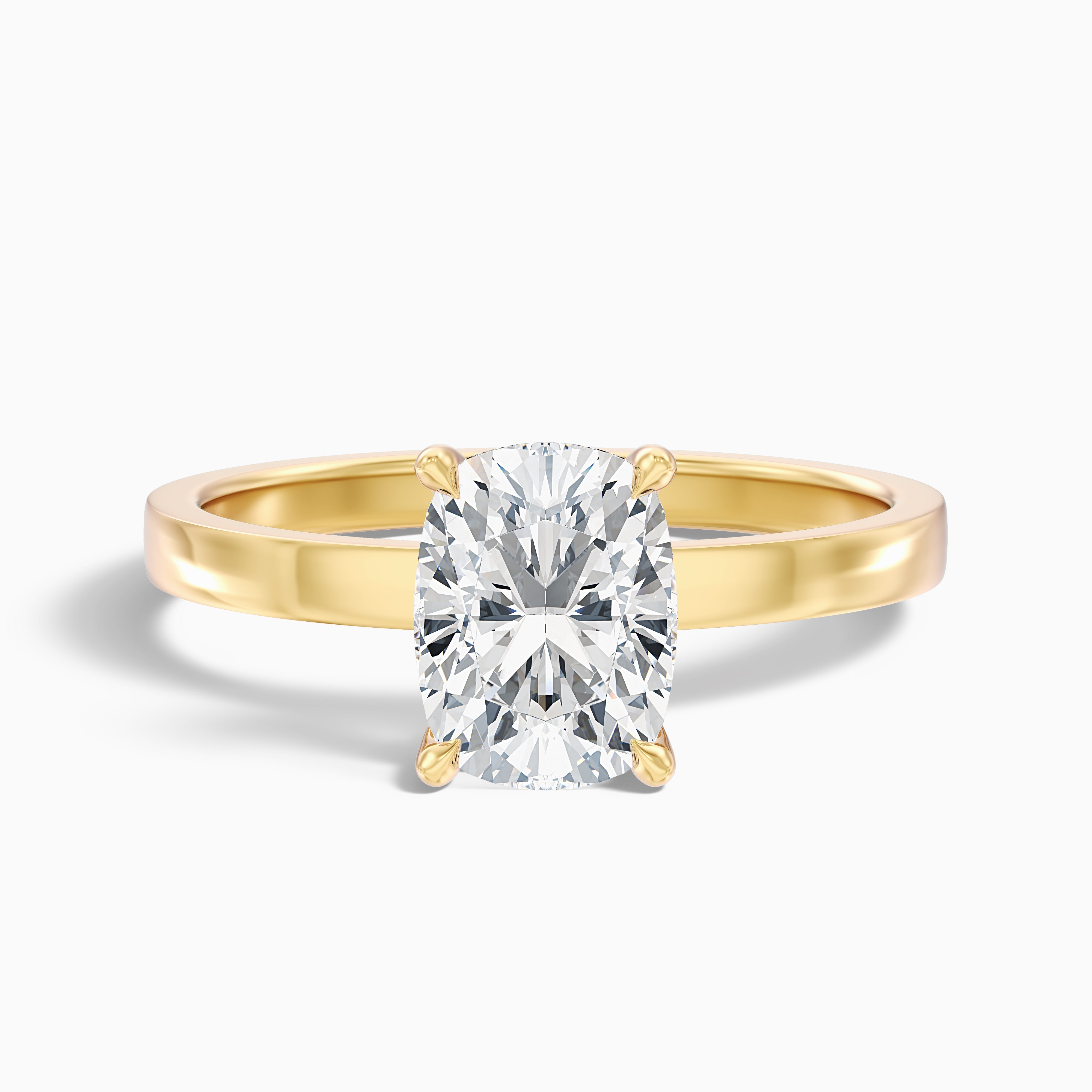 Carissa Elongated Cushion Cut Low Profile Moissanite Diamond Ring