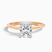 Eliana Elongated Cushion Cut Hidden Halo Moissanite Diamond Ring