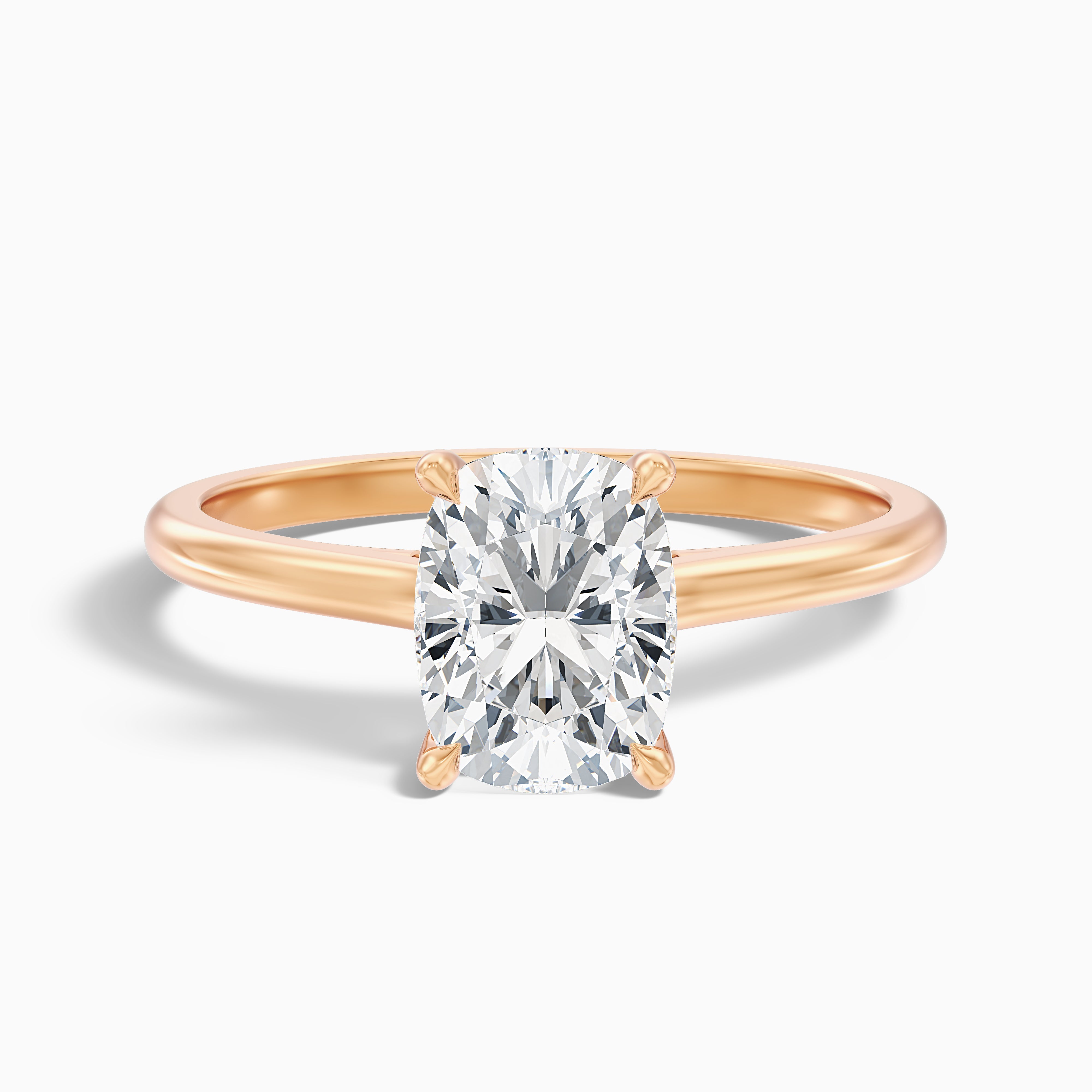 Eliana Elongated Cushion Cut Hidden Halo Moissanite Diamond Ring