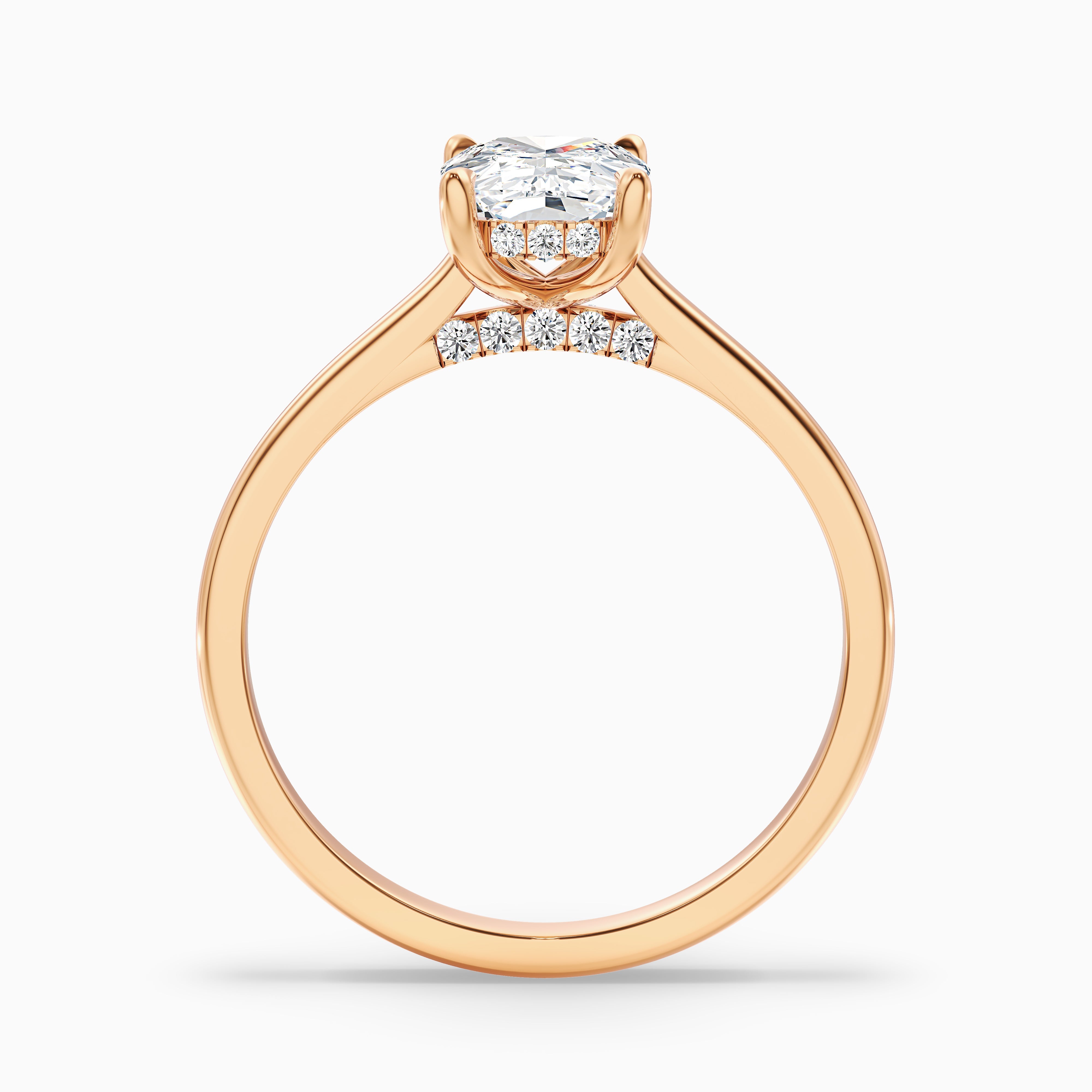 Eliana Elongated Cushion Cut Hidden Halo Moissanite Diamond Ring