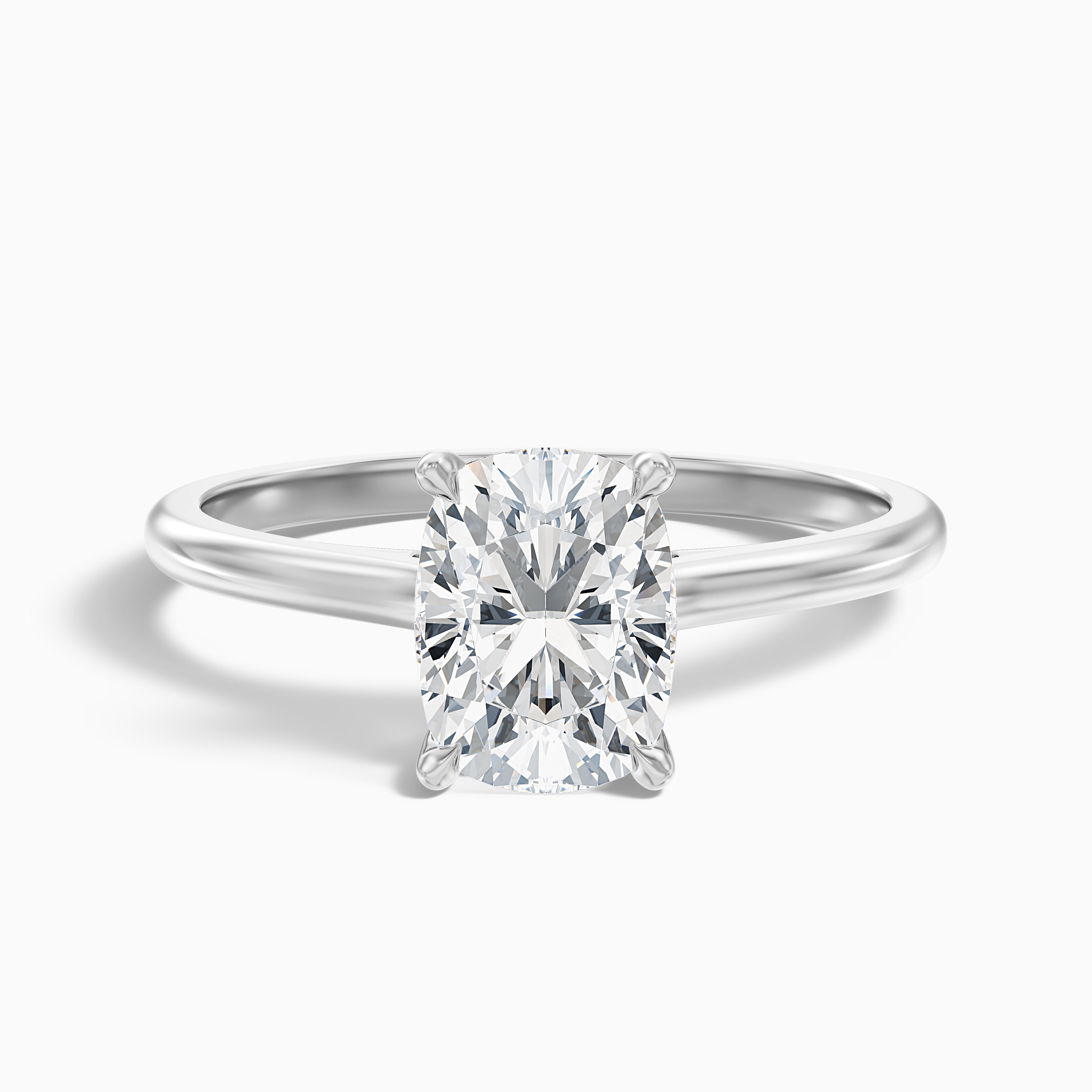 Eliana Elongated Cushion Cut Hidden Halo Moissanite Diamond Ring