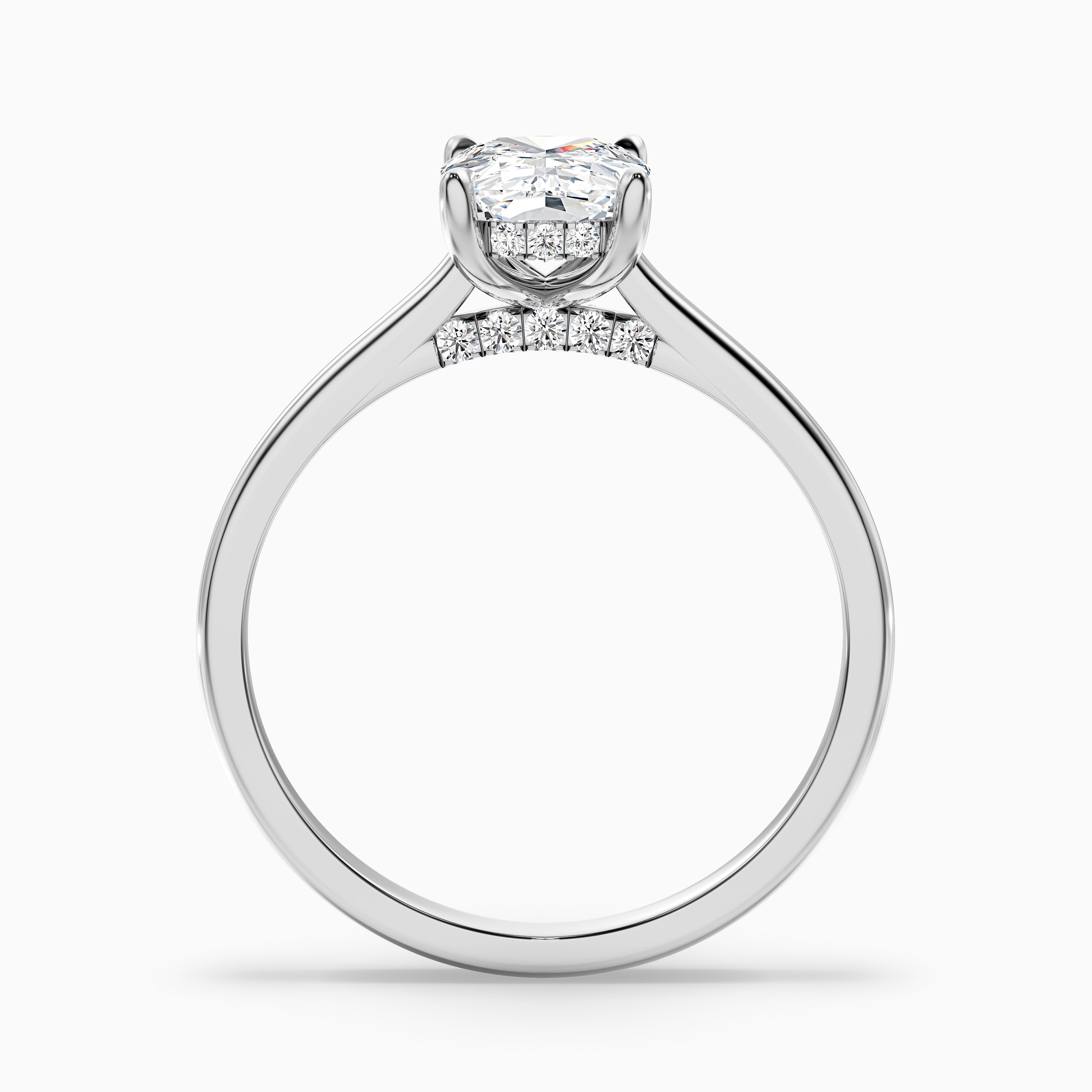Eliana Elongated Cushion Cut Hidden Halo Moissanite Diamond Ring