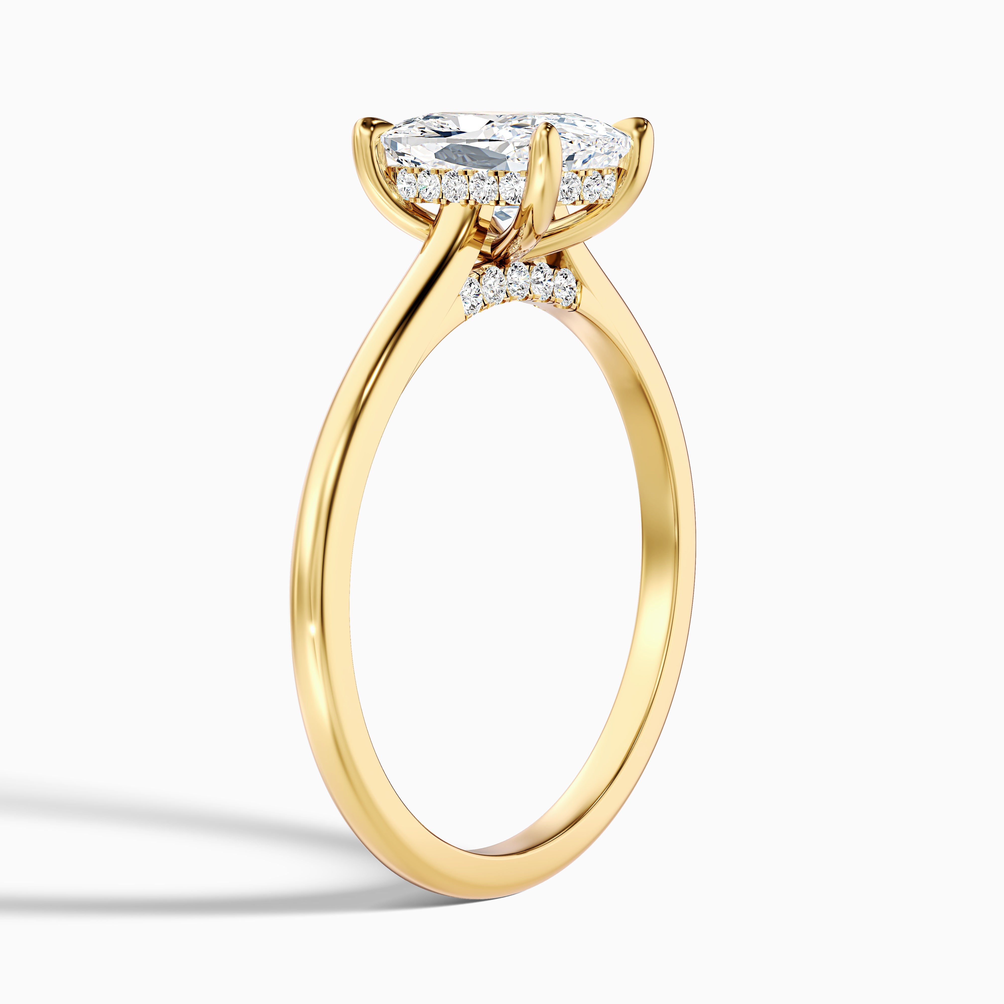 Eliana Elongated Cushion Cut Hidden Halo Lab Grown Diamond Ring