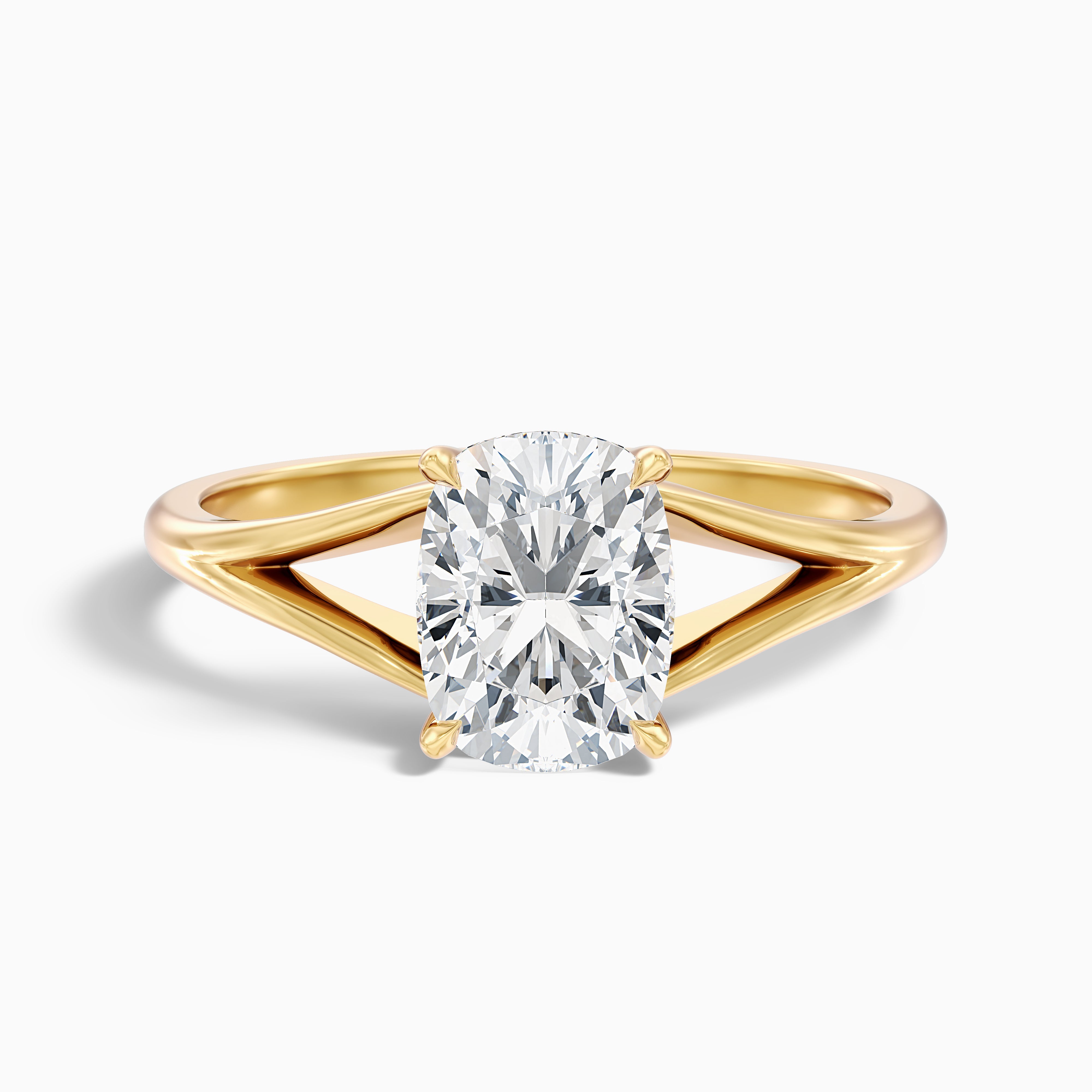 Harmony Elongated Cushion Cut Split Shank Moissanite Diamond Ring