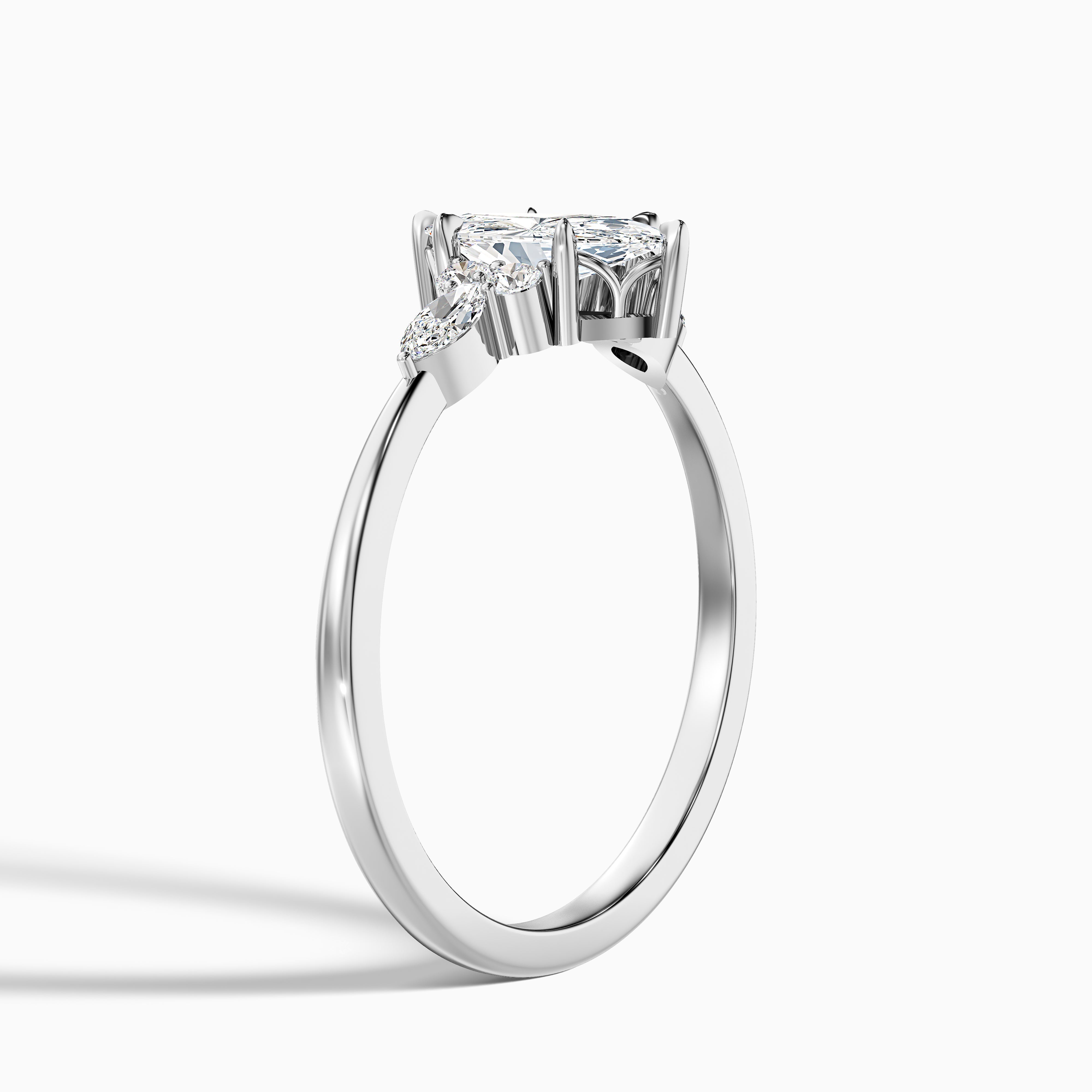 Jacelyn Marquise Cut Pear and Round Side Stone Lab Grown Diamond Ring