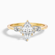 Jacelyn Marquise Cut Pear and Round Side Stone Lab Grown Diamond Ring