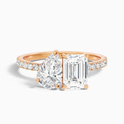 Kendra Toi Et Moi Pave Moissanite Diamond Ring With Pear and Emerald Diamonds