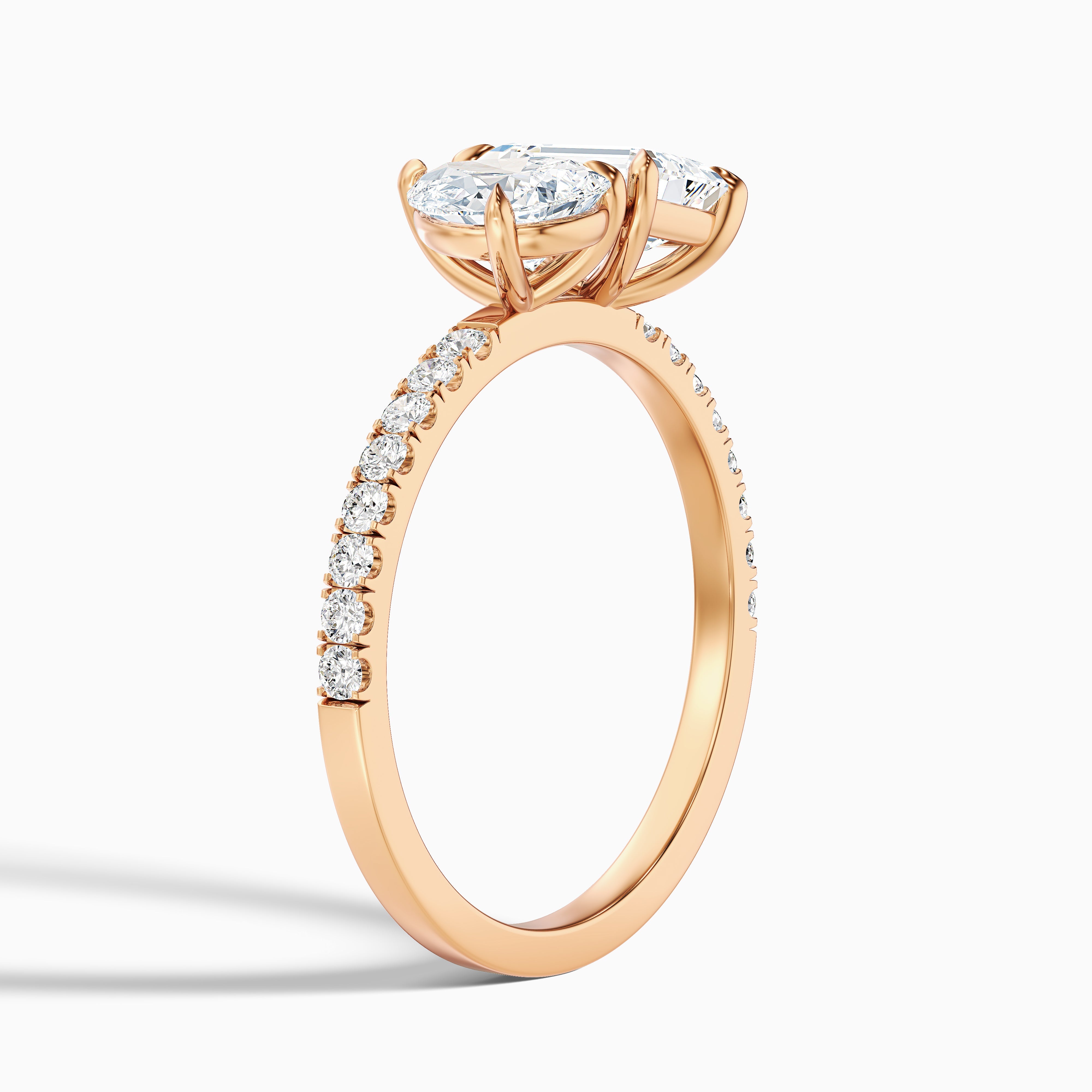 Kendra Toi Et Moi Pave Moissanite Diamond Ring With Pear and Emerald Diamonds