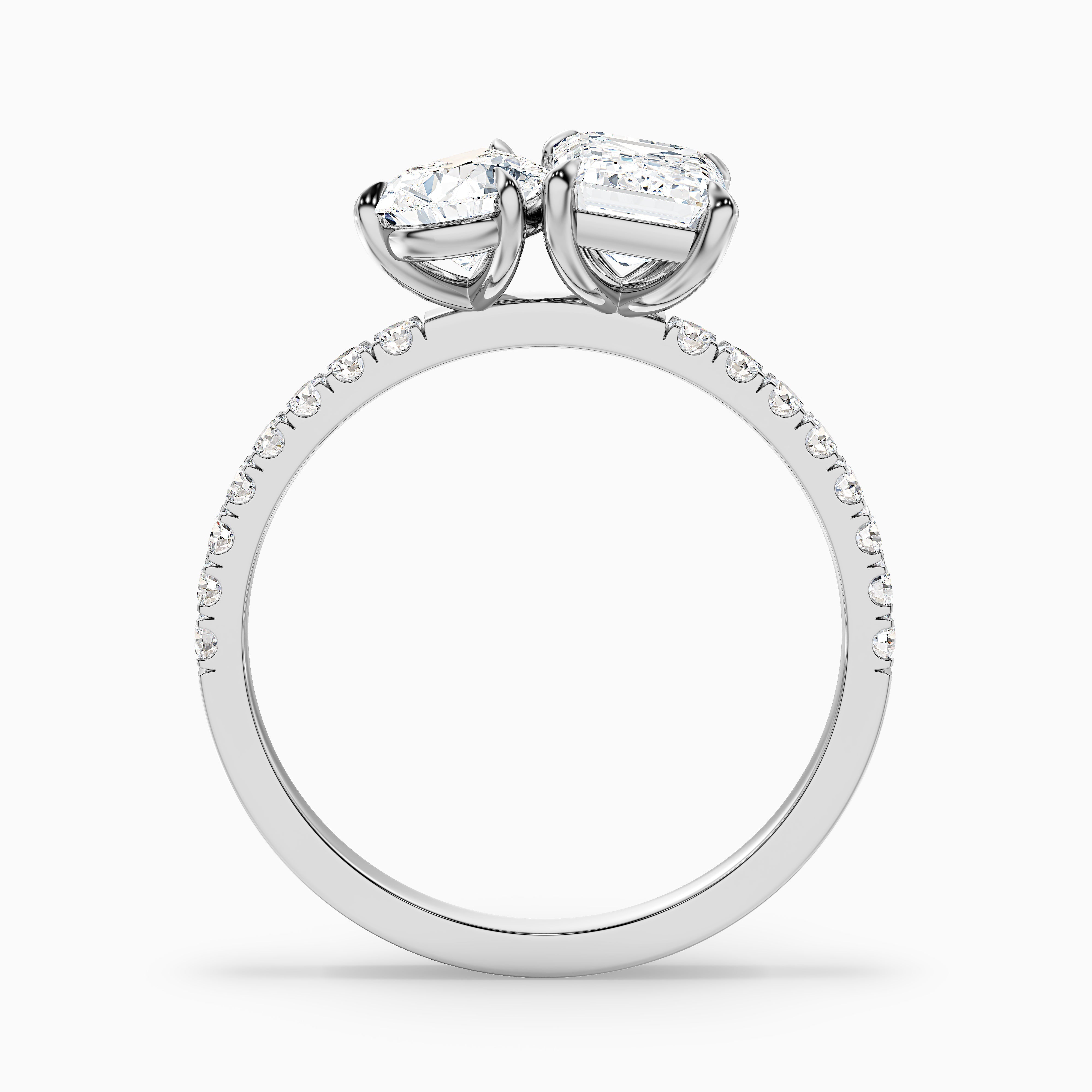 Kendra Toi Et Moi Pave Lab Grown Diamond Ring With Pear and Emerald Diamonds