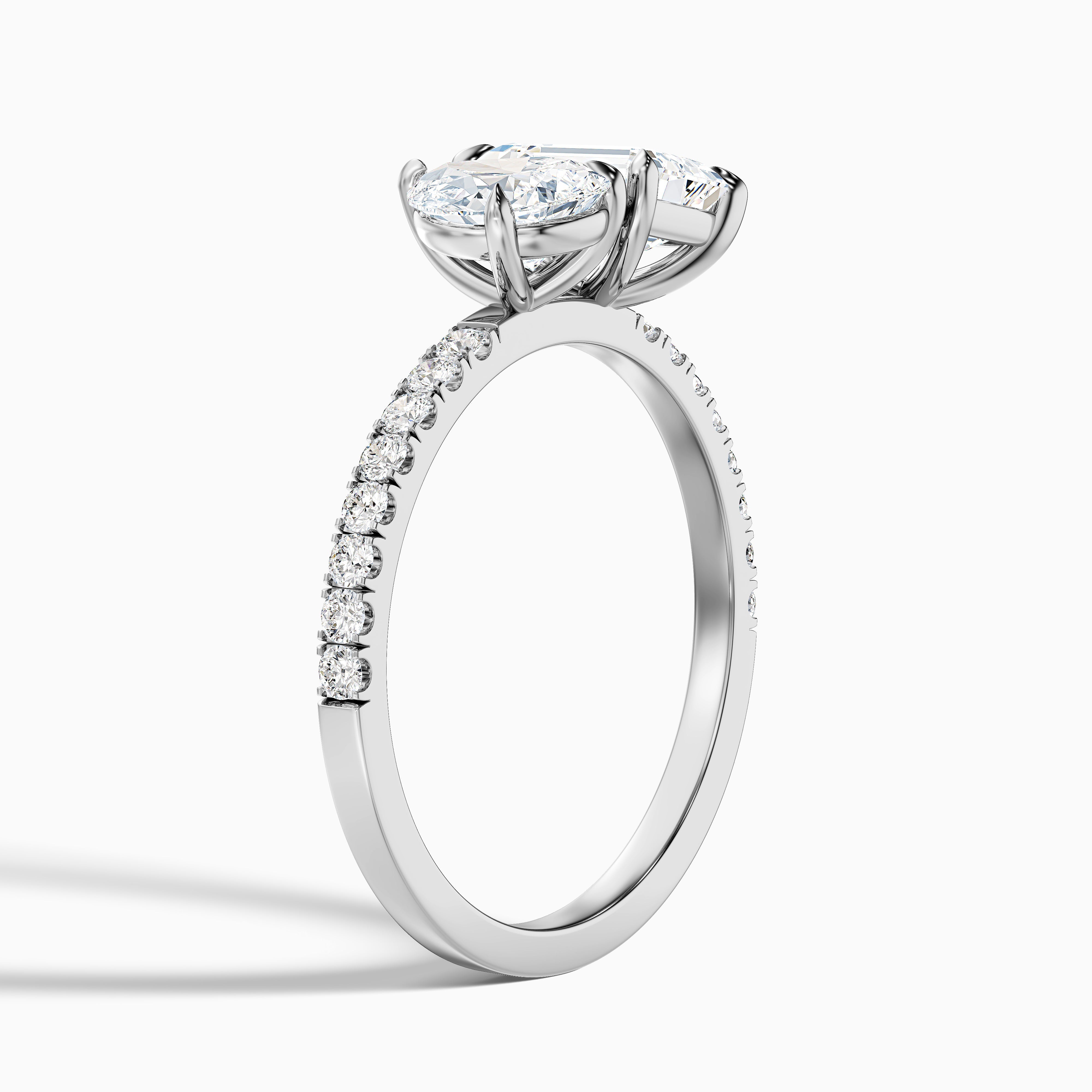 Kendra Toi Et Moi Pave Moissanite Diamond Ring With Pear and Emerald Diamonds