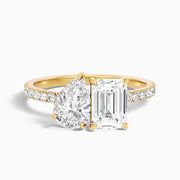 Kendra Toi Et Moi Pave Lab Grown Diamond Ring With Pear and Emerald Diamonds