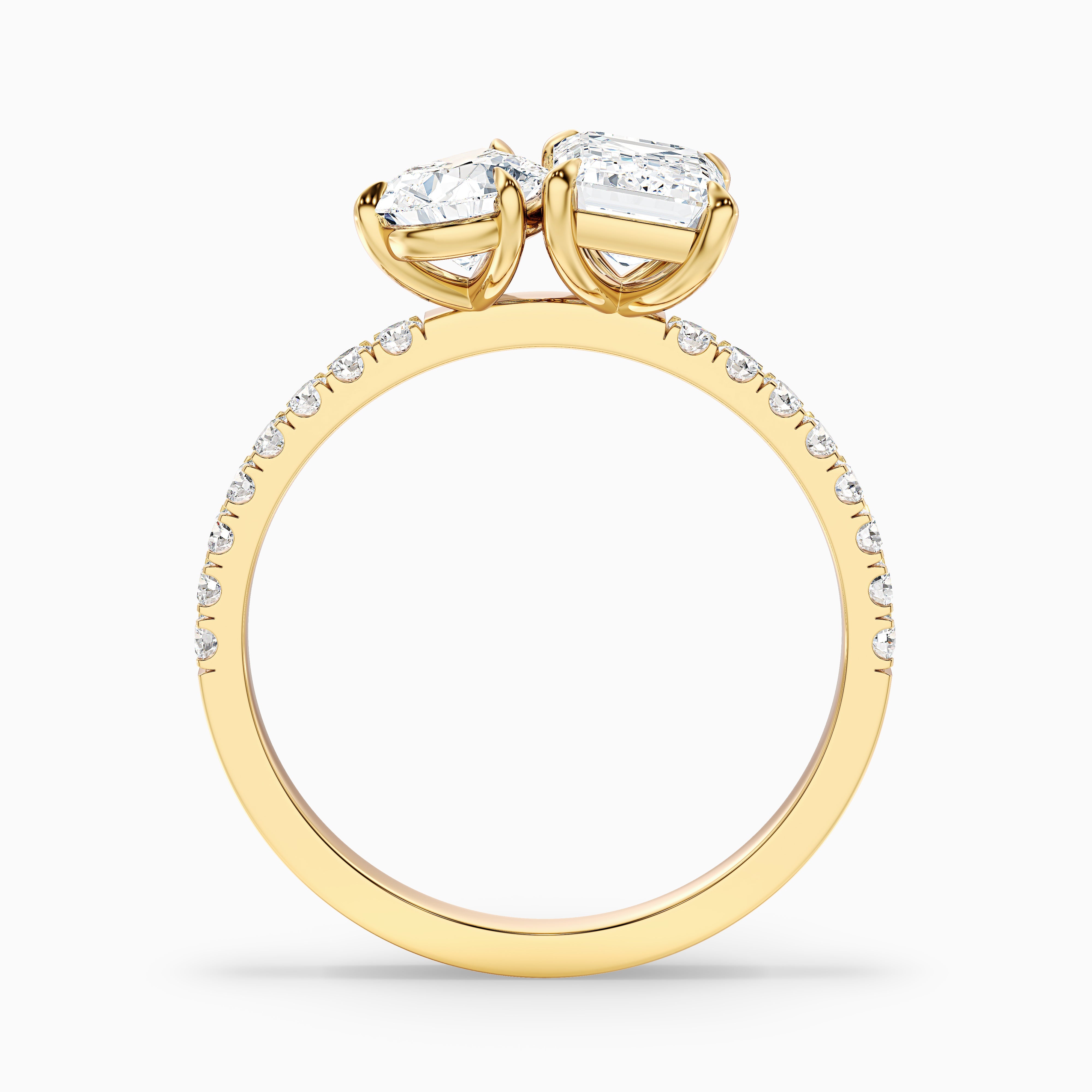 Kendra Toi Et Moi Pave Lab Grown Diamond Ring With Pear and Emerald Diamonds