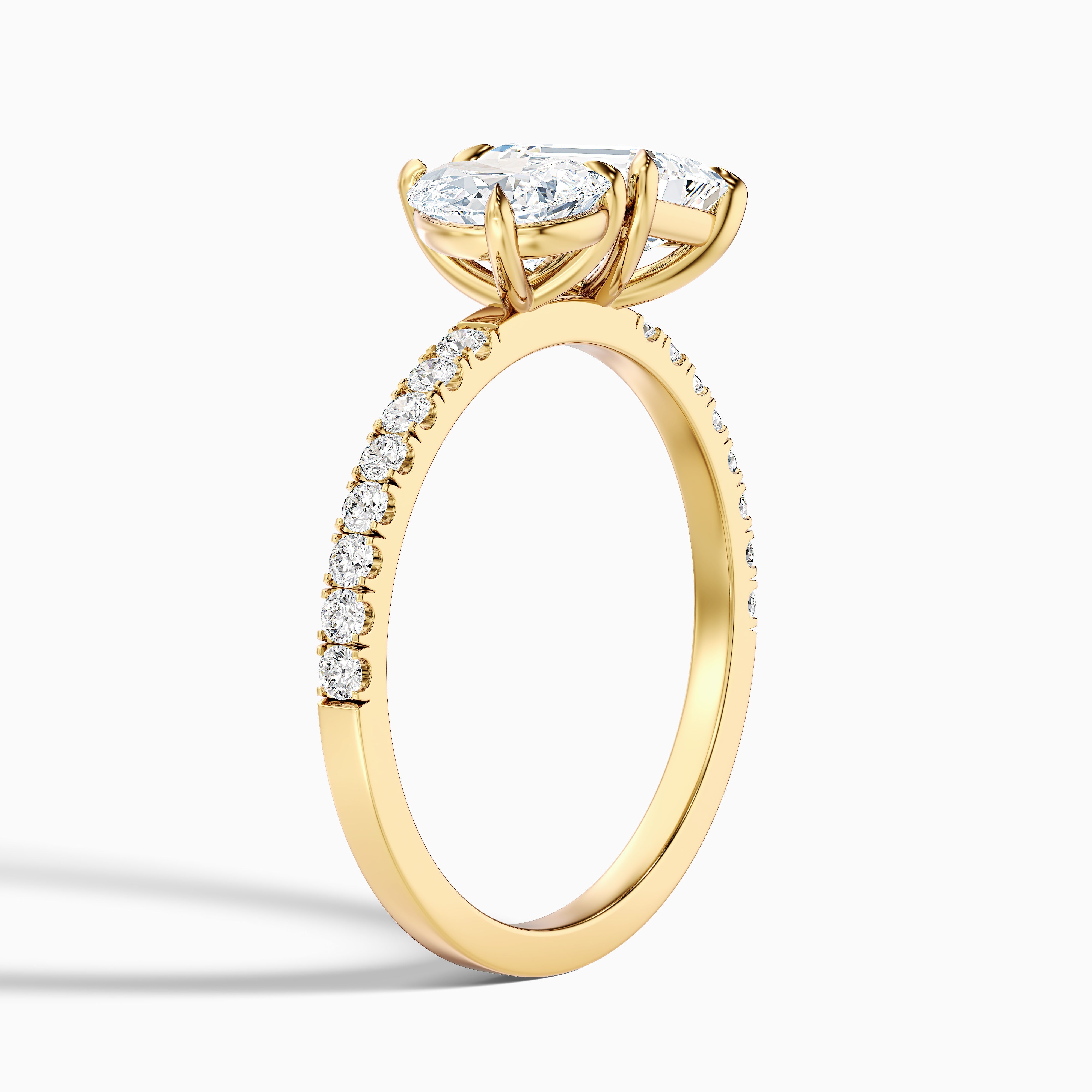 Kendra Toi Et Moi Pave Lab Grown Diamond Ring With Pear and Emerald Diamonds