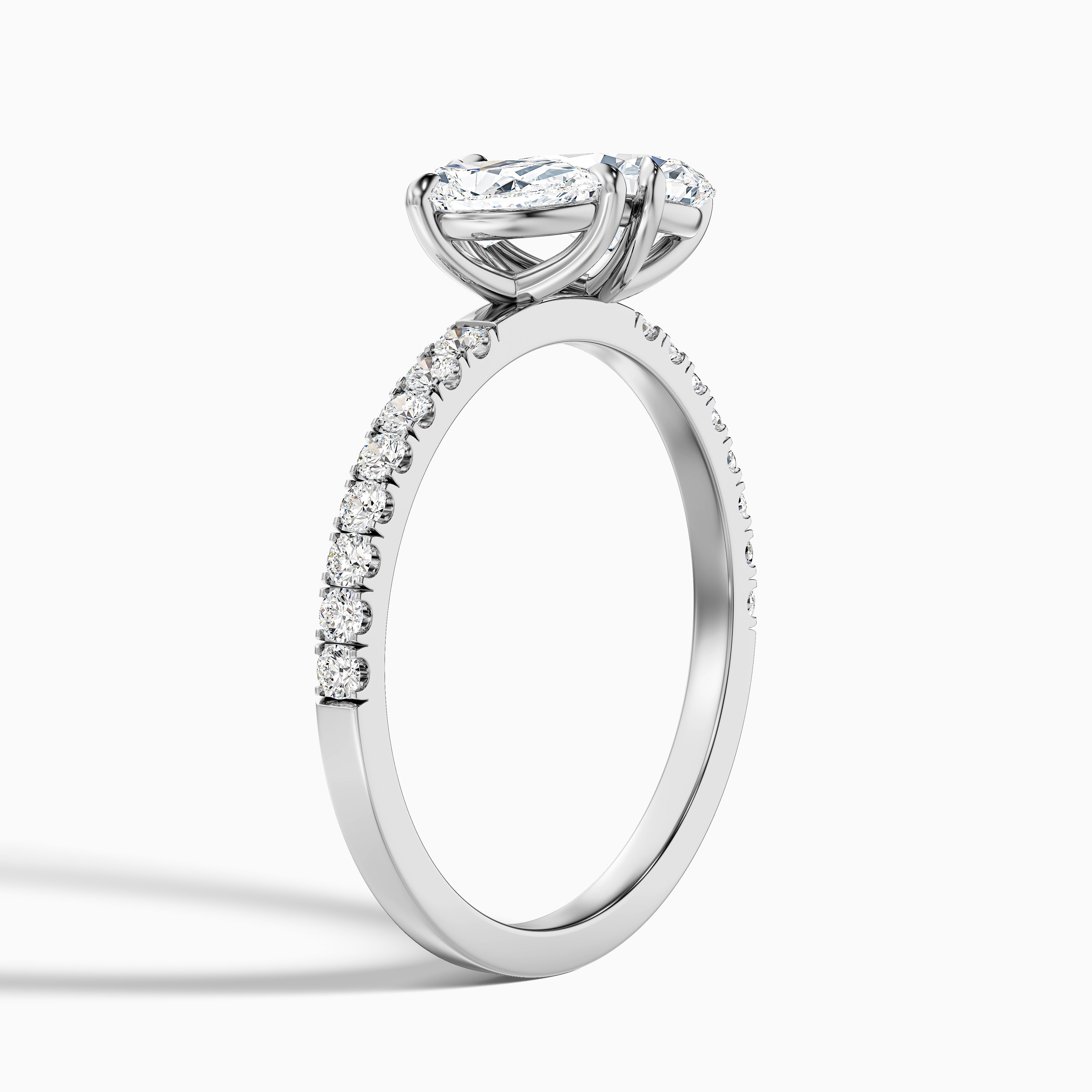Raylene Toi Et Moi Pave Lab Grown Engagement Ring With Both Pear Shaped Diamonds