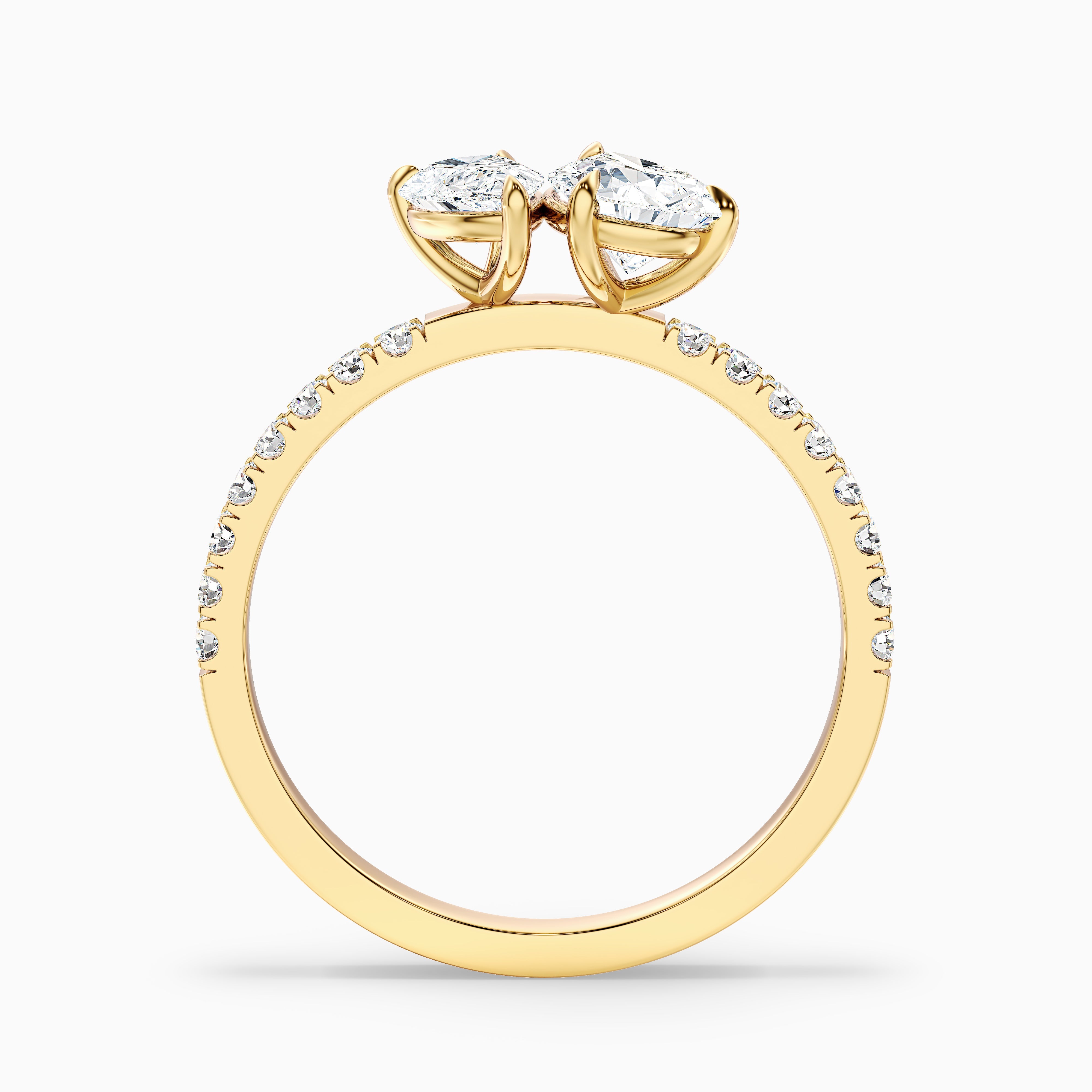 Raylene Toi Et Moi Pave Lab Grown Engagement Ring With Both Pear Shaped Diamonds