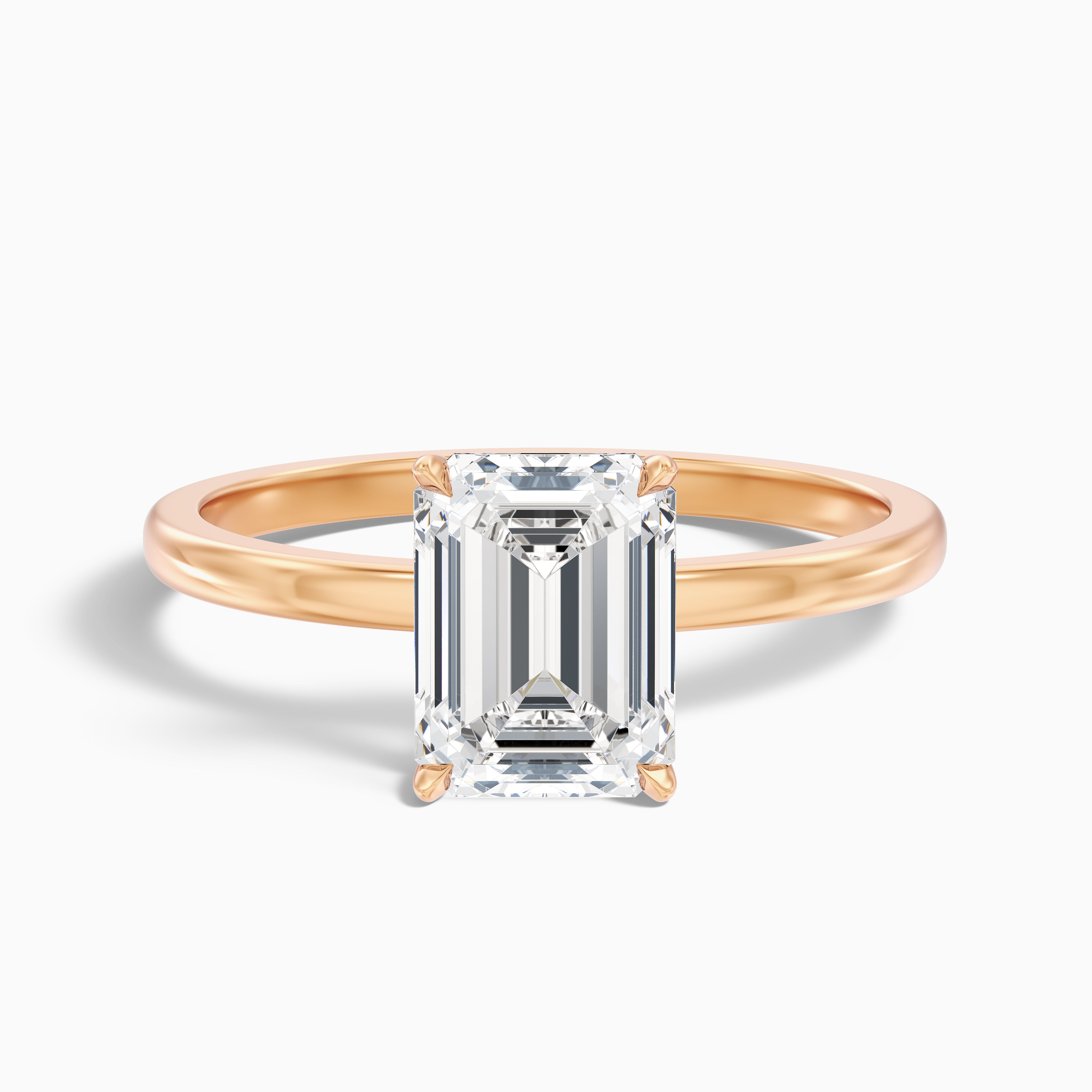 Baileah Emerald Cut Low Profile Moissanite Diamond Ring