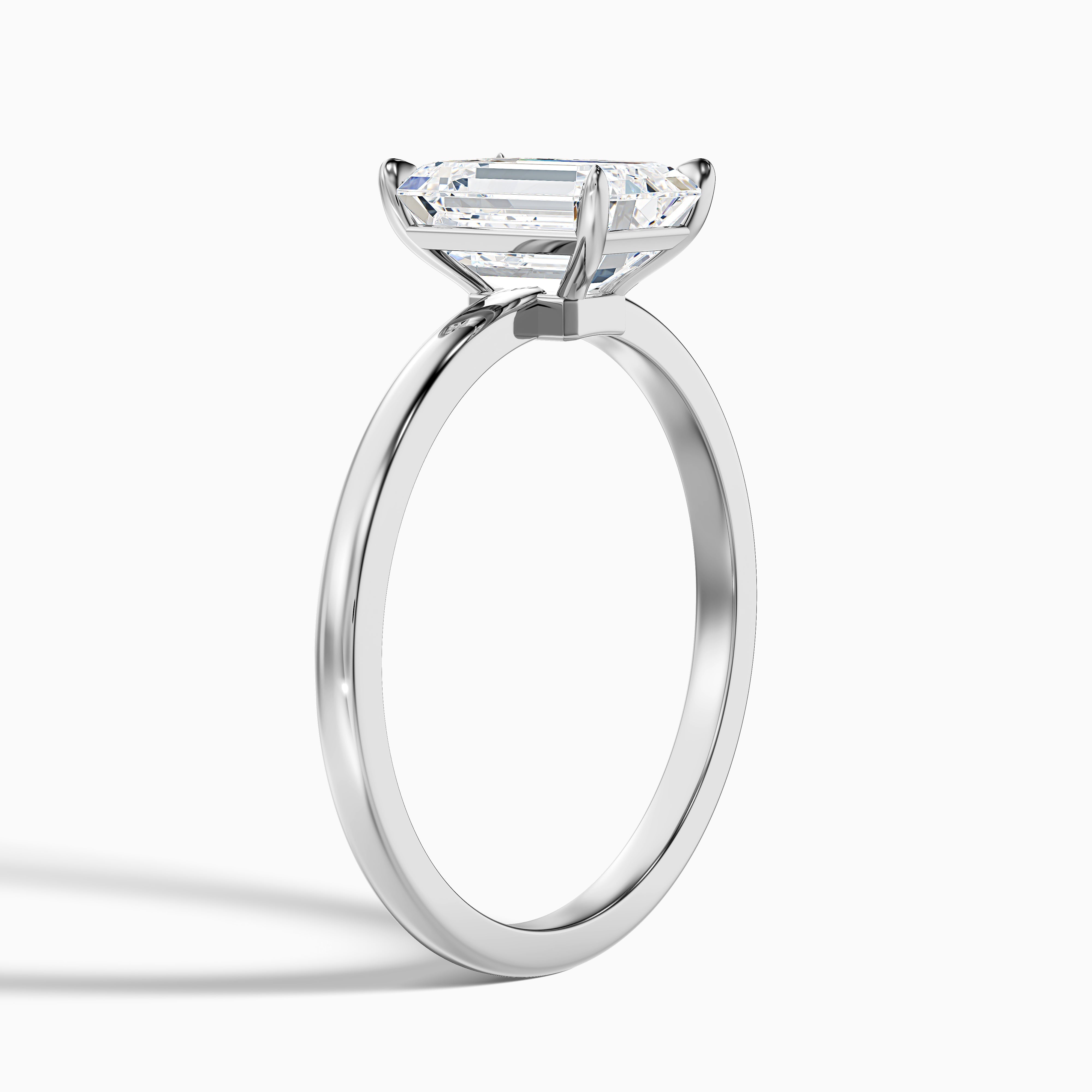 Baileah Emerald Cut Low Profile Moissanite Diamond Ring