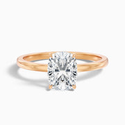 Corinna Elongated Cushion Cut Low Profile Moissanite Diamond Ring