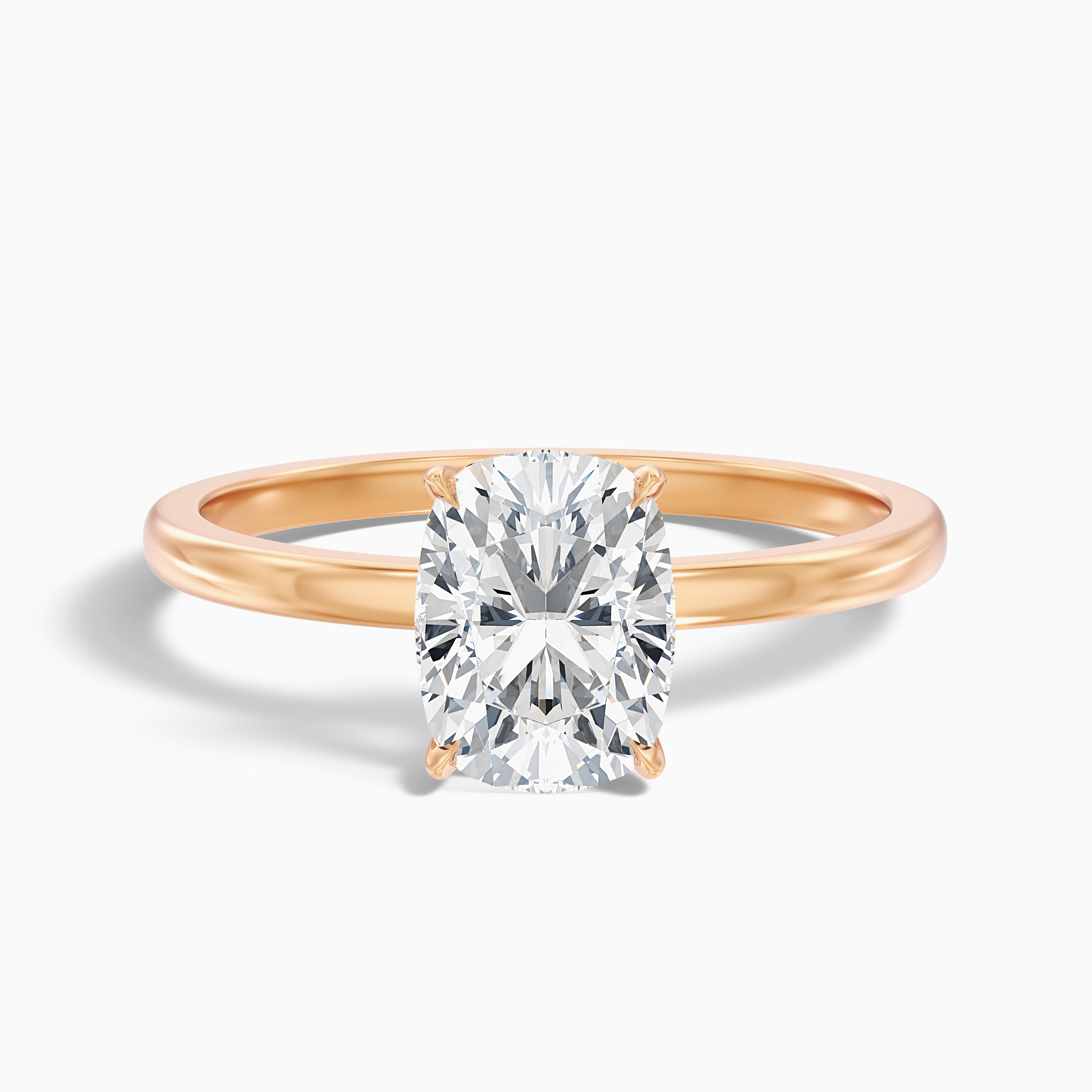 Corinna Elongated Cushion Cut Low Profile Moissanite Diamond Ring