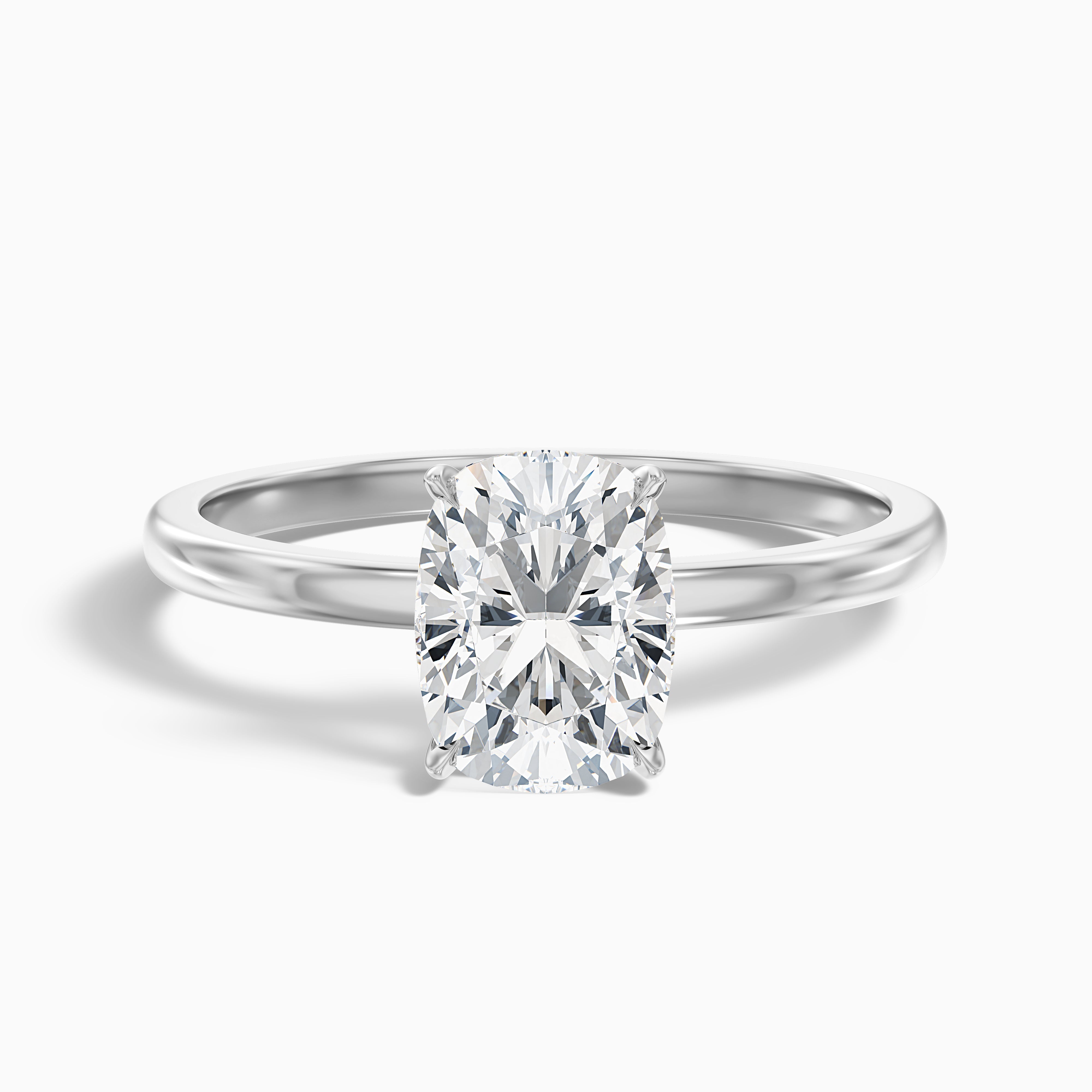 Corinna Elongated Cushion Cut Low Profile Moissanite Diamond Ring