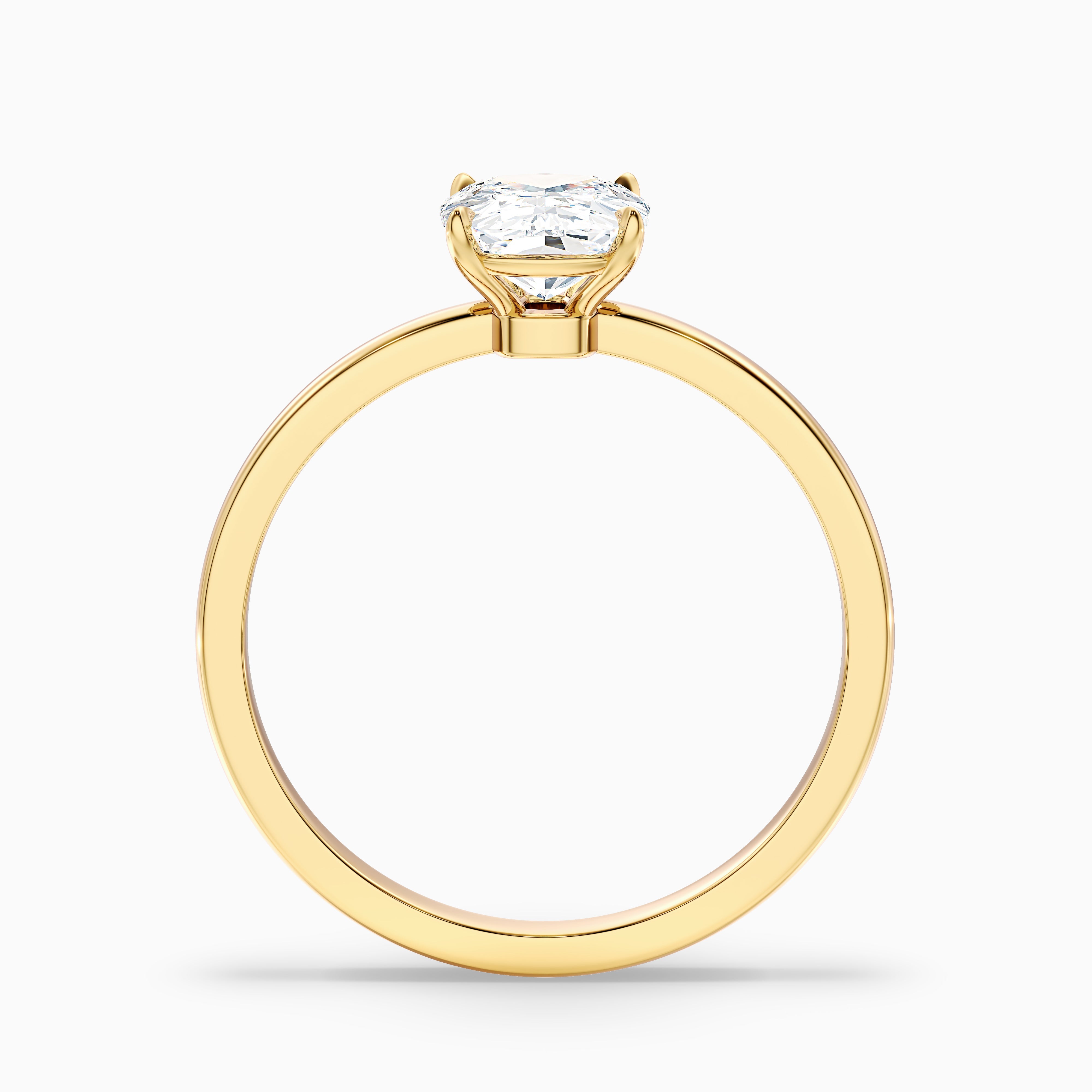 Corinna Elongated Cushion Cut Low Profile Moissanite Diamond Ring