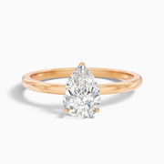 Diantha Pear Cut Low Profile Moissanite Diamond Engagement Ring
