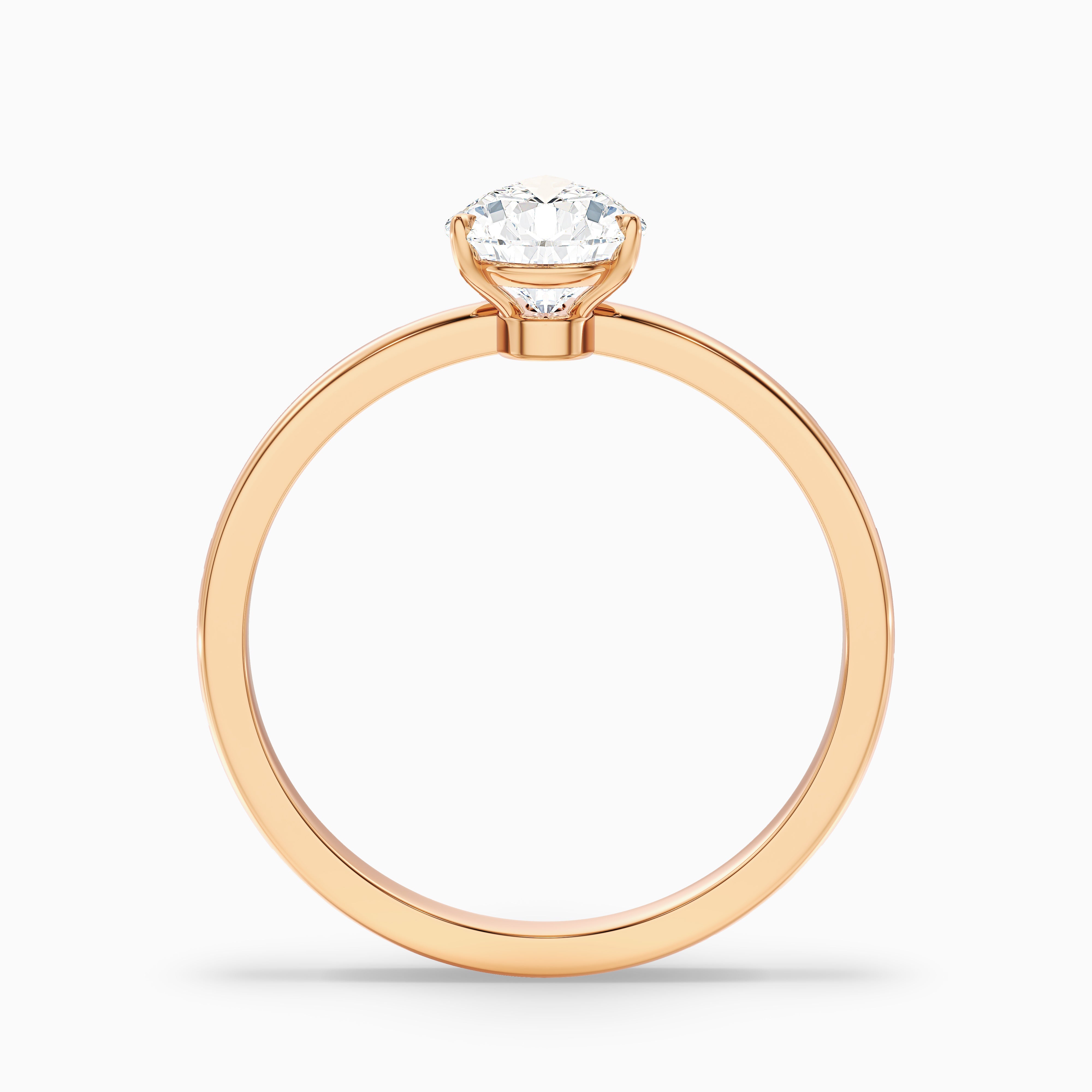 Diantha Pear Cut Low Profile Moissanite Diamond Engagement Ring