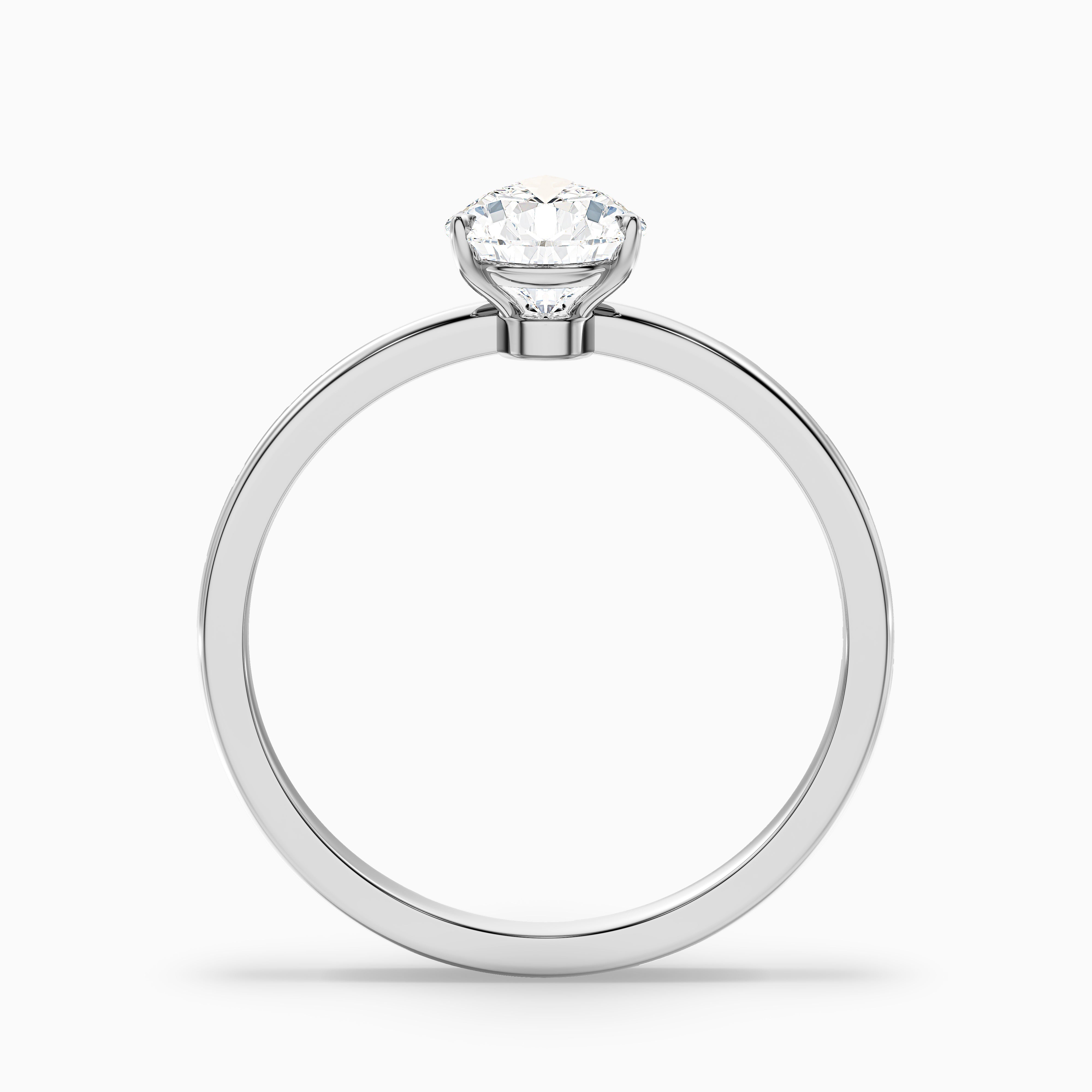 Diantha Pear Cut Low Profile Moissanite Diamond Engagement Ring