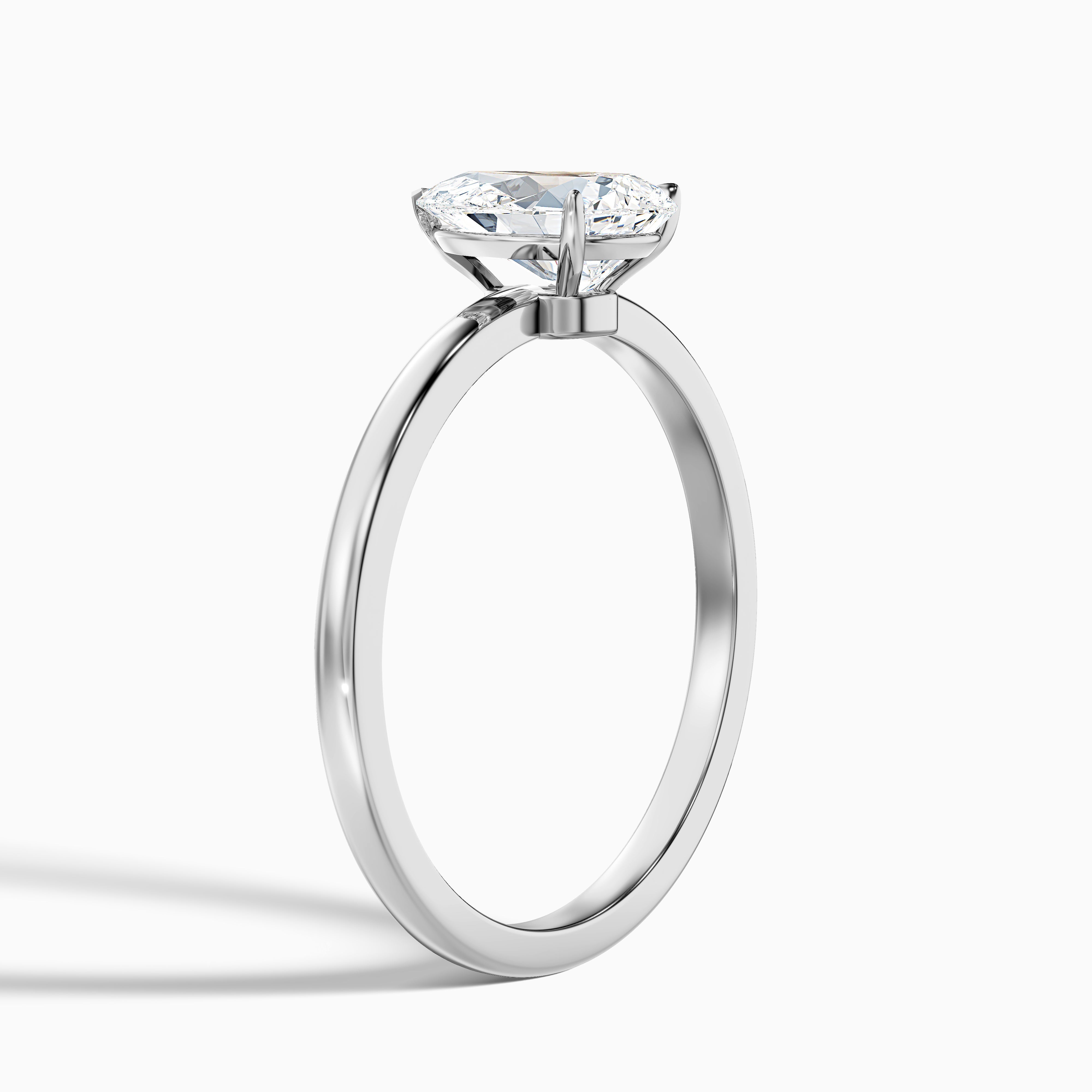 Diantha Pear Cut Low Profile Moissanite Diamond Engagement Ring