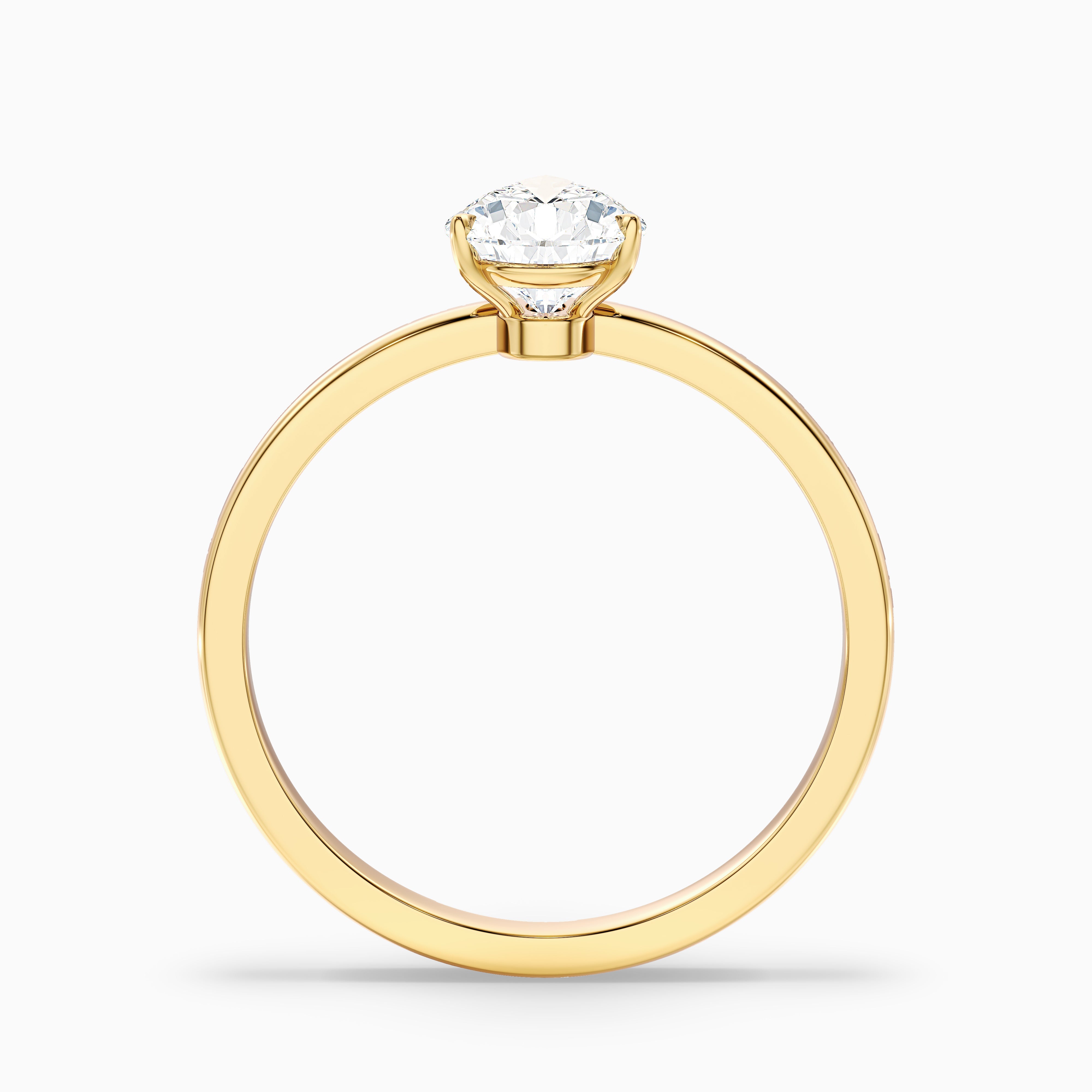 Diantha Pear Cut Low Profile Moissanite Diamond Engagement Ring