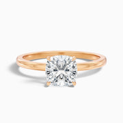 Ainsley Cushion Cut Low Profile Moissanite Diamond Ring