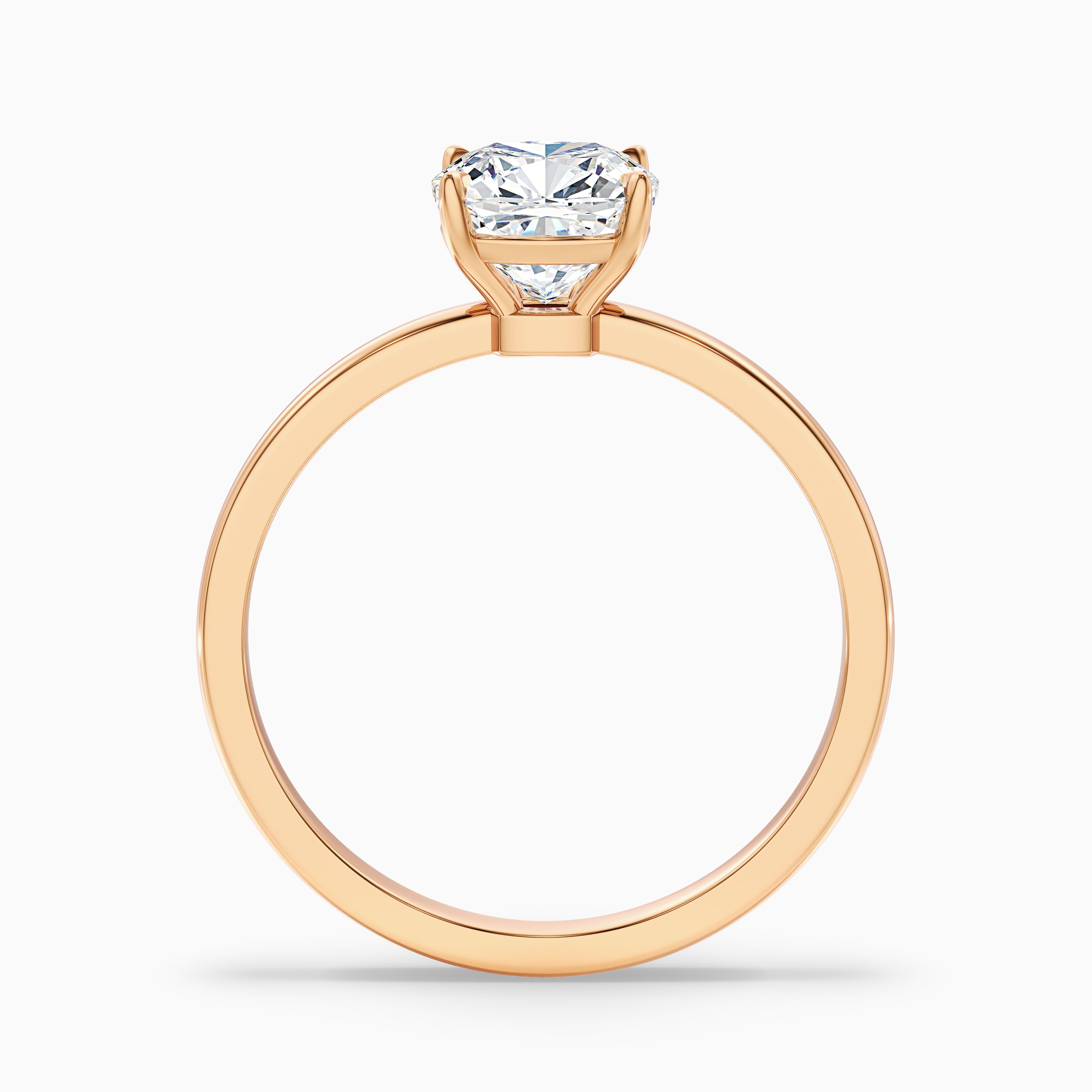 Ainsley Cushion Cut Low Profile Moissanite Diamond Ring