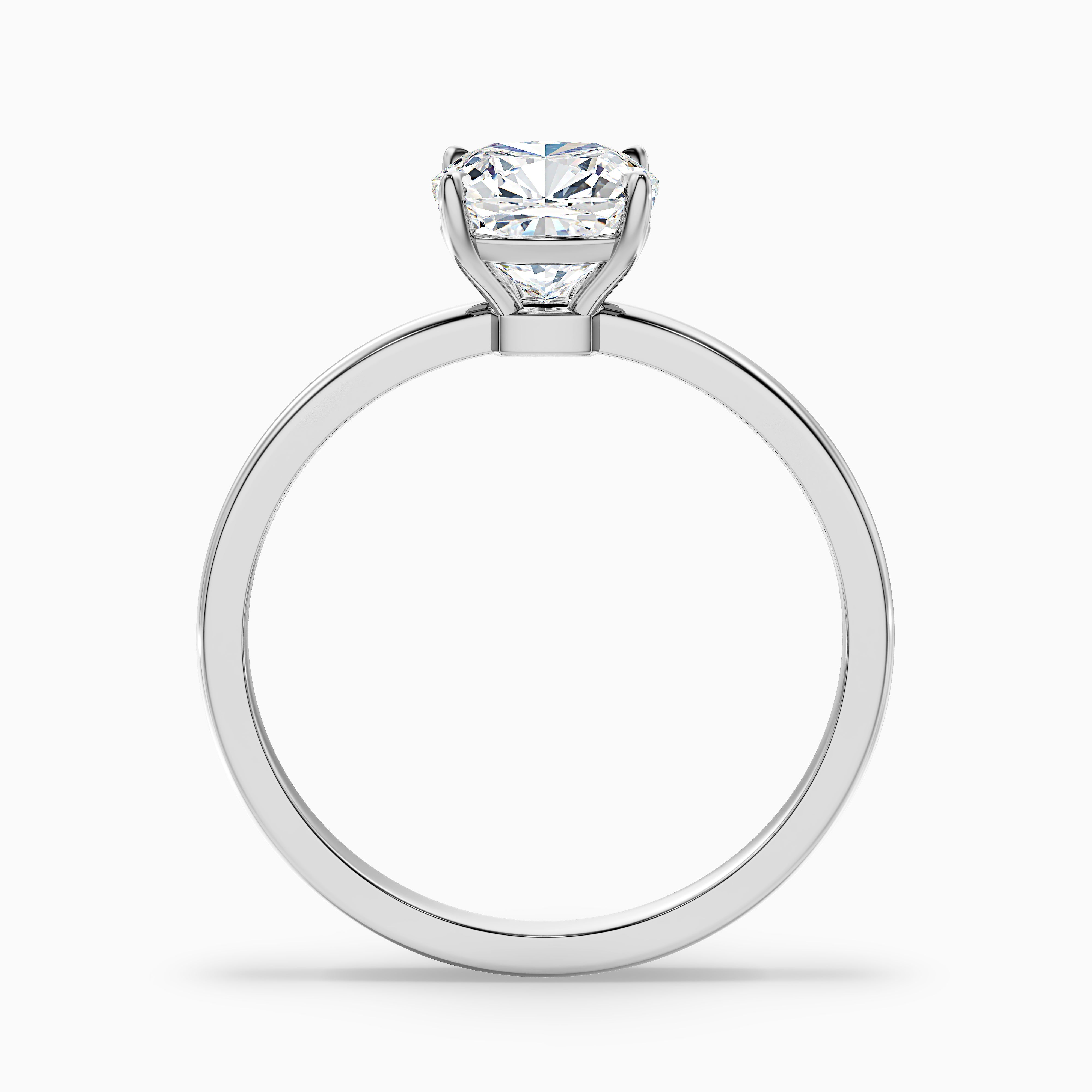 Ainsley Cushion Cut Low Profile Moissanite Diamond Ring