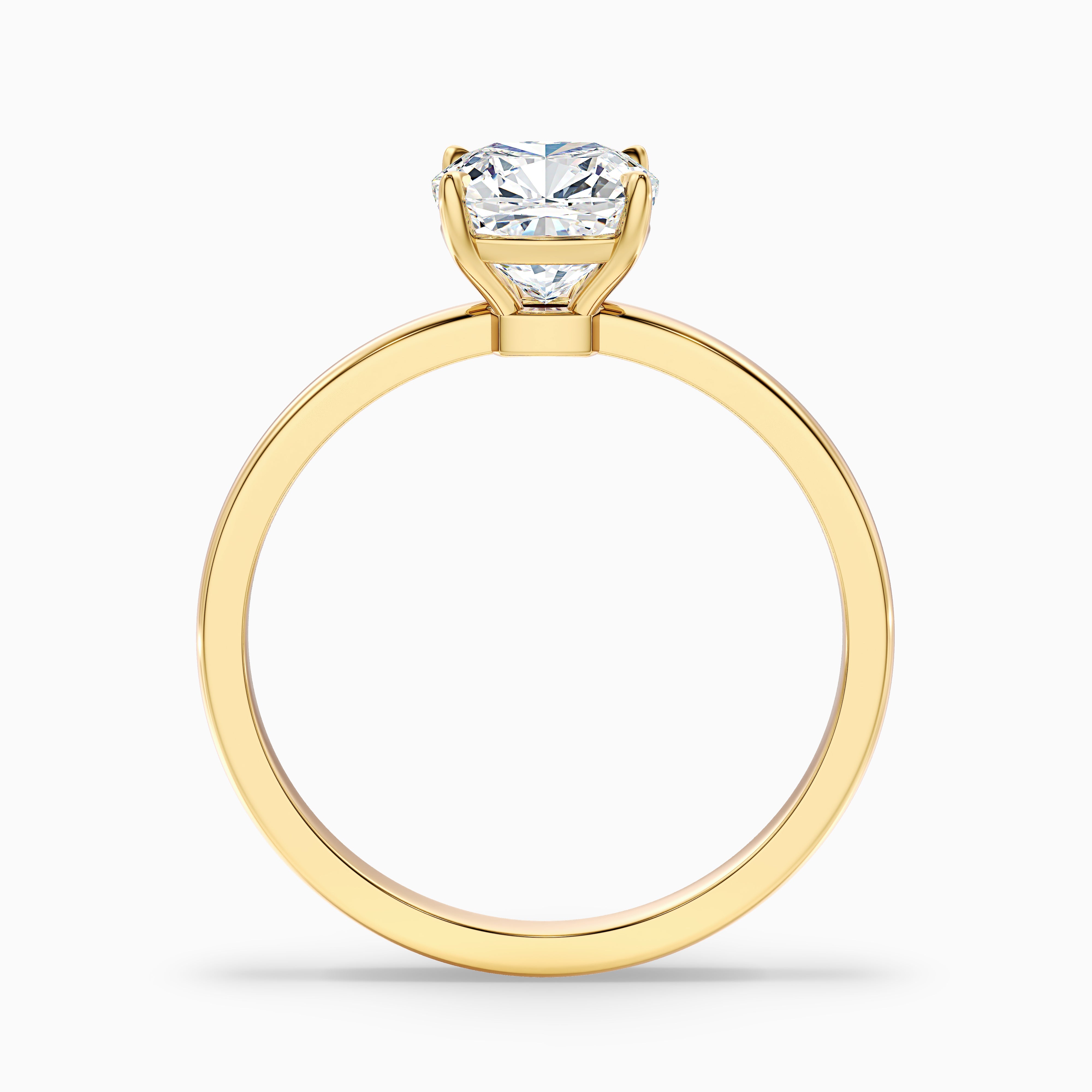 Ainsley Cushion Cut Low Profile Moissanite Diamond Ring