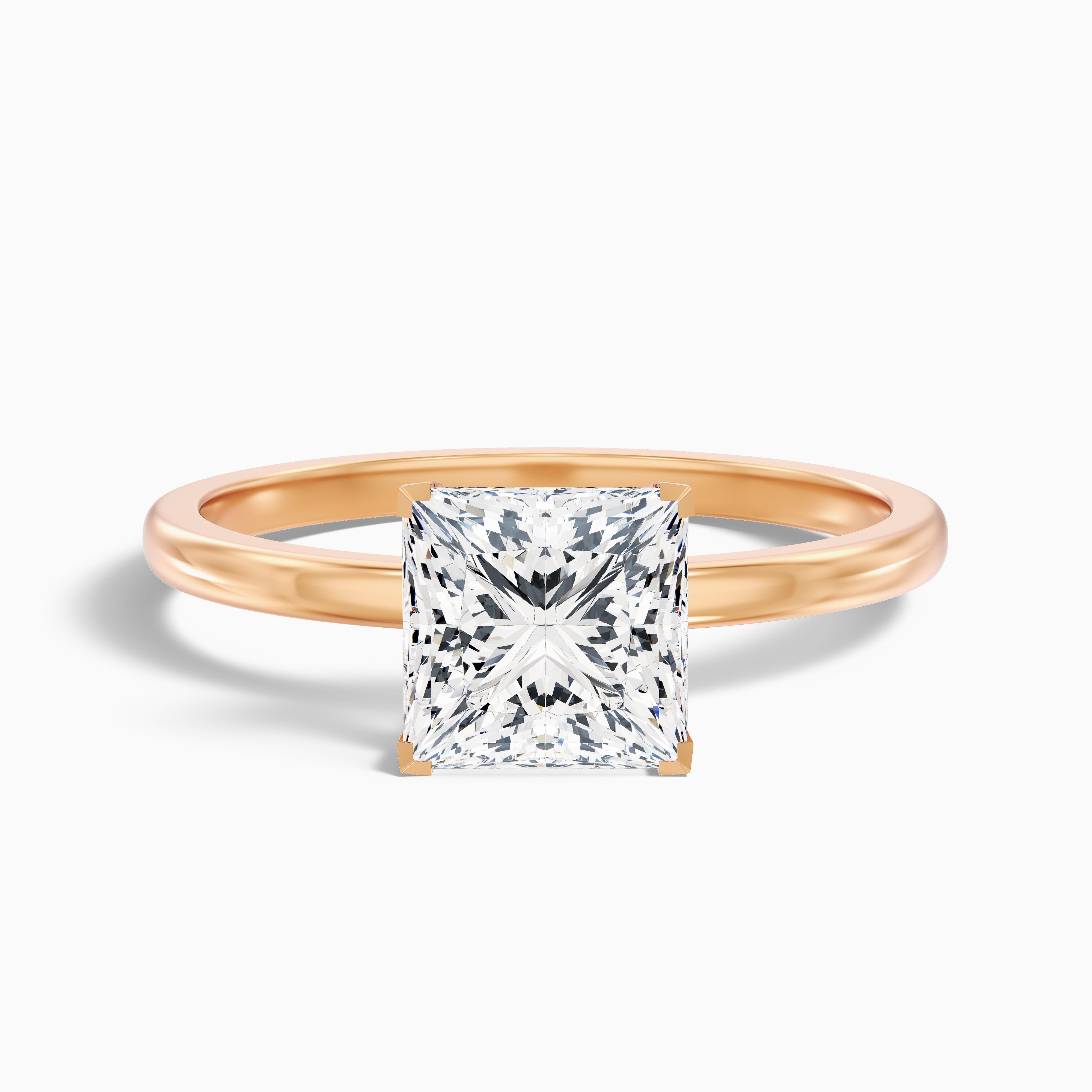 Annette Princess Cut Low Profile Moissanite Diamond Ring