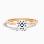 Carleen Round Cut Low Profile Moissanite Diamond Engagement Ring