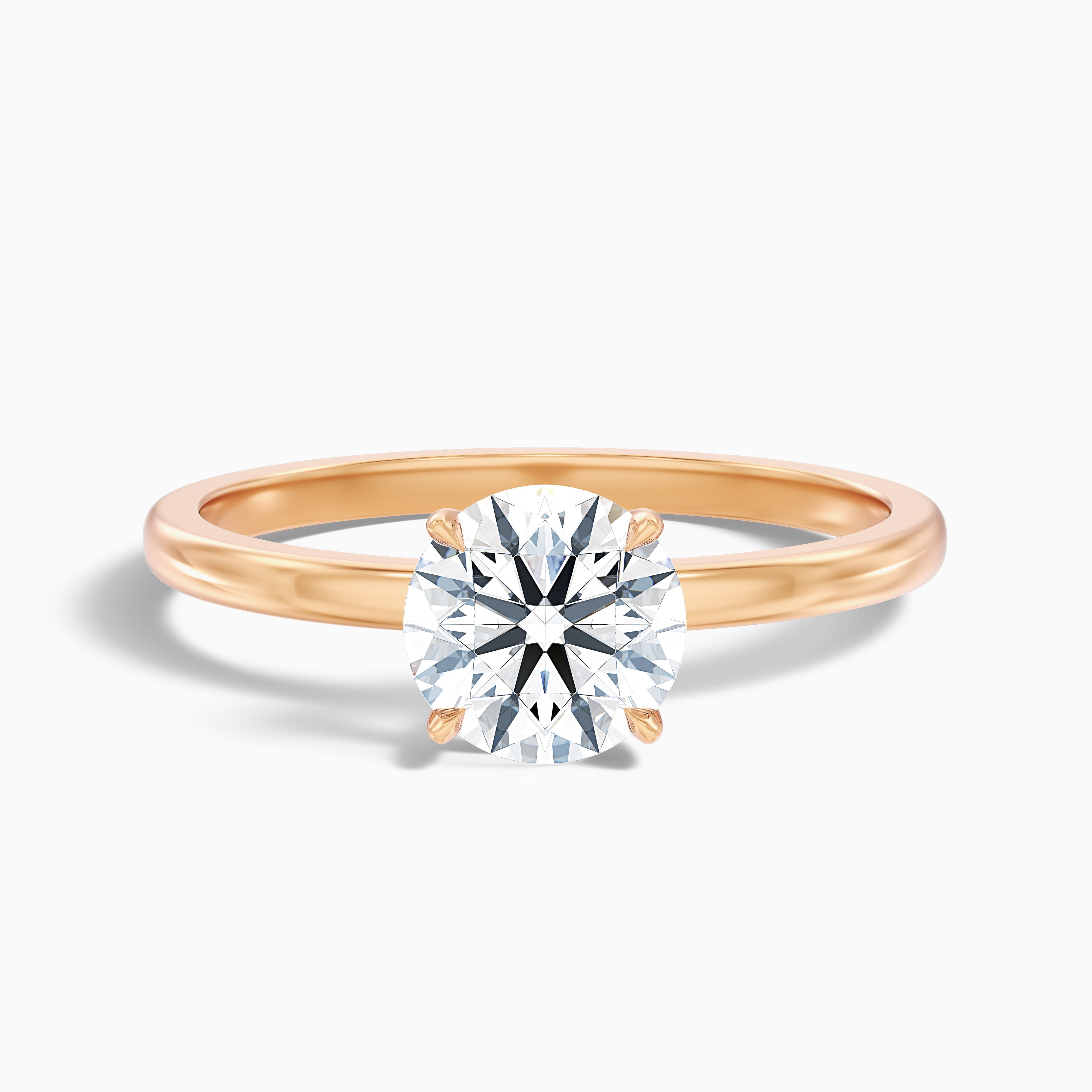 Carleen Round Cut Low Profile Moissanite Diamond Engagement Ring