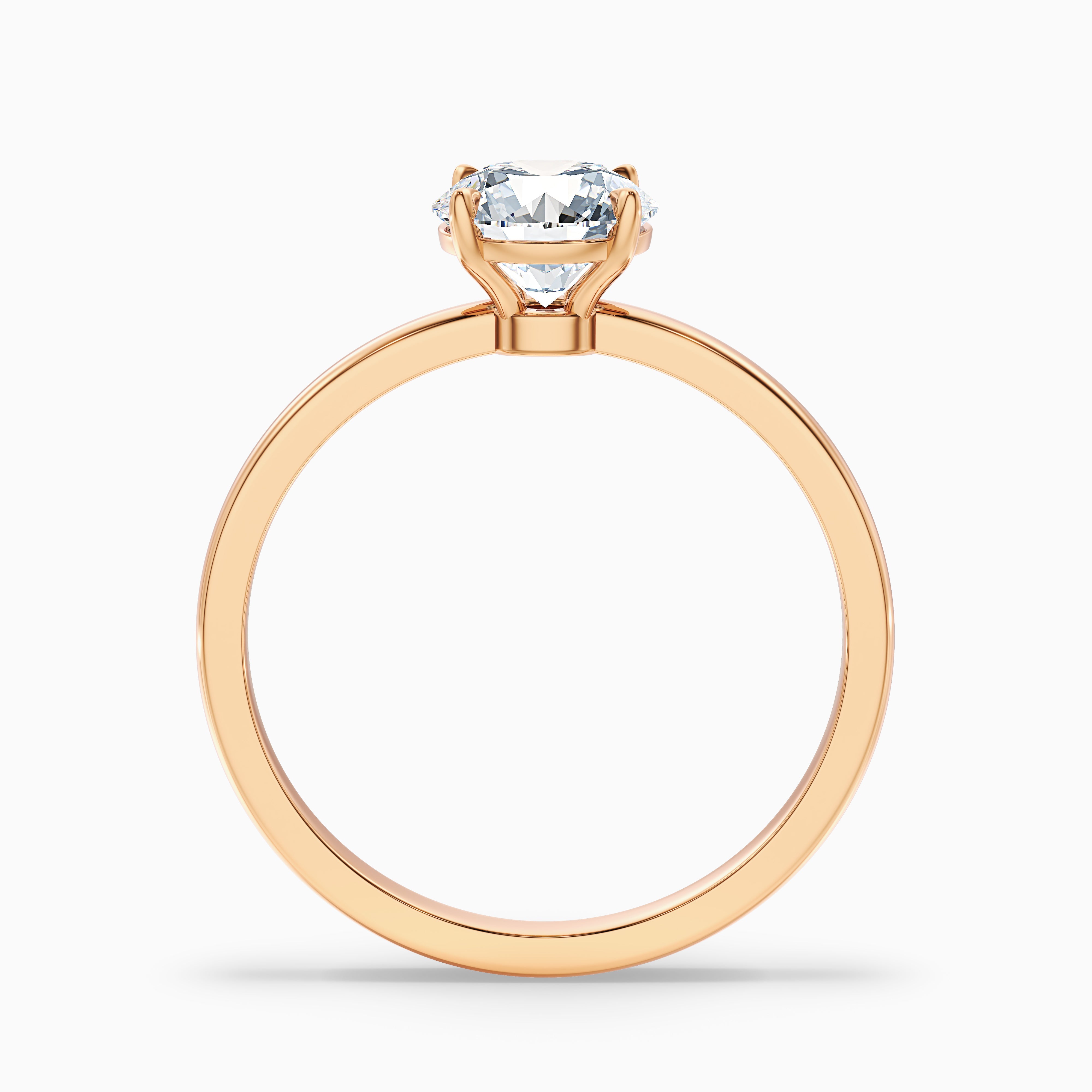 Carleen Round Cut Low Profile Moissanite Diamond Engagement Ring