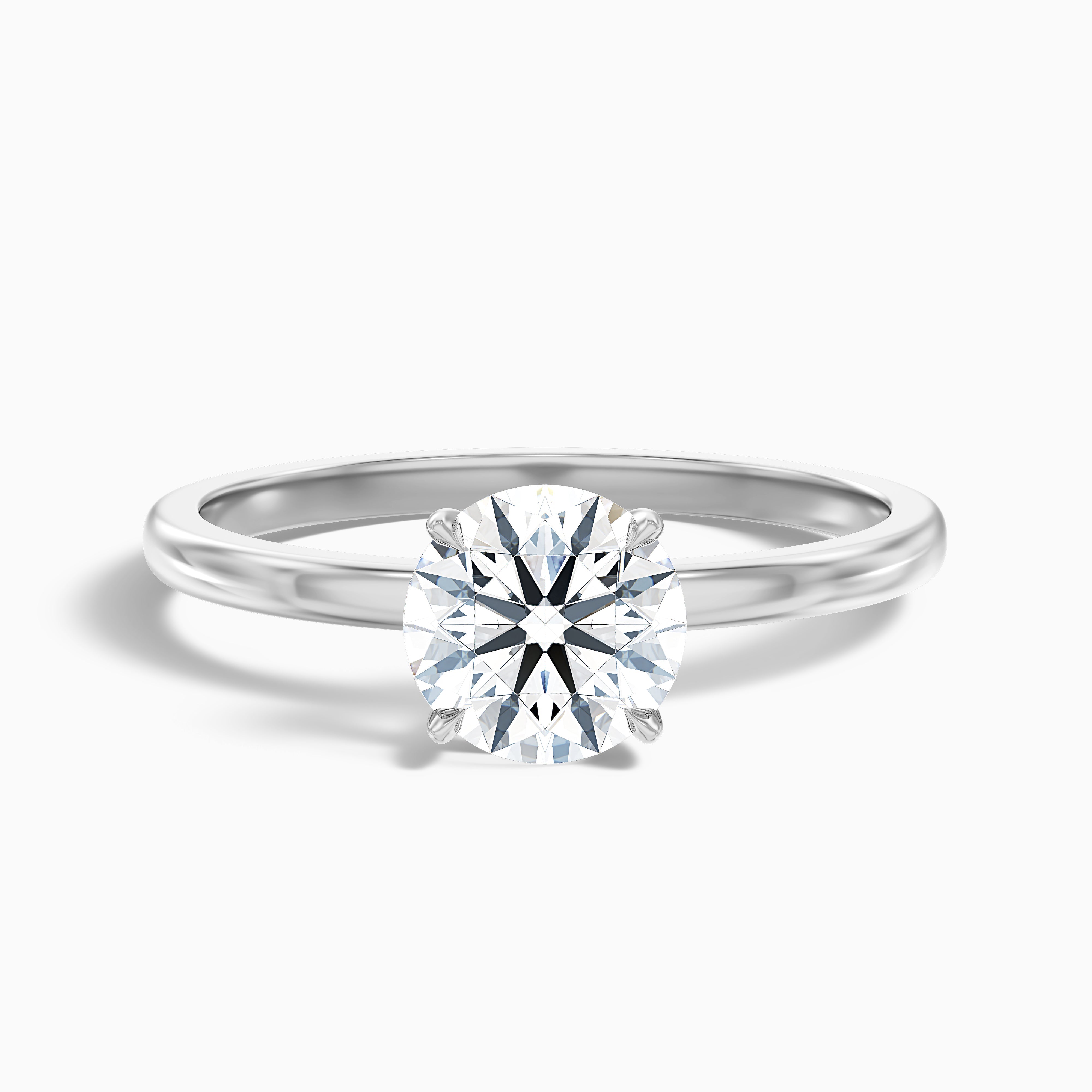 Carleen Round Cut Low Profile Moissanite Diamond Engagement Ring