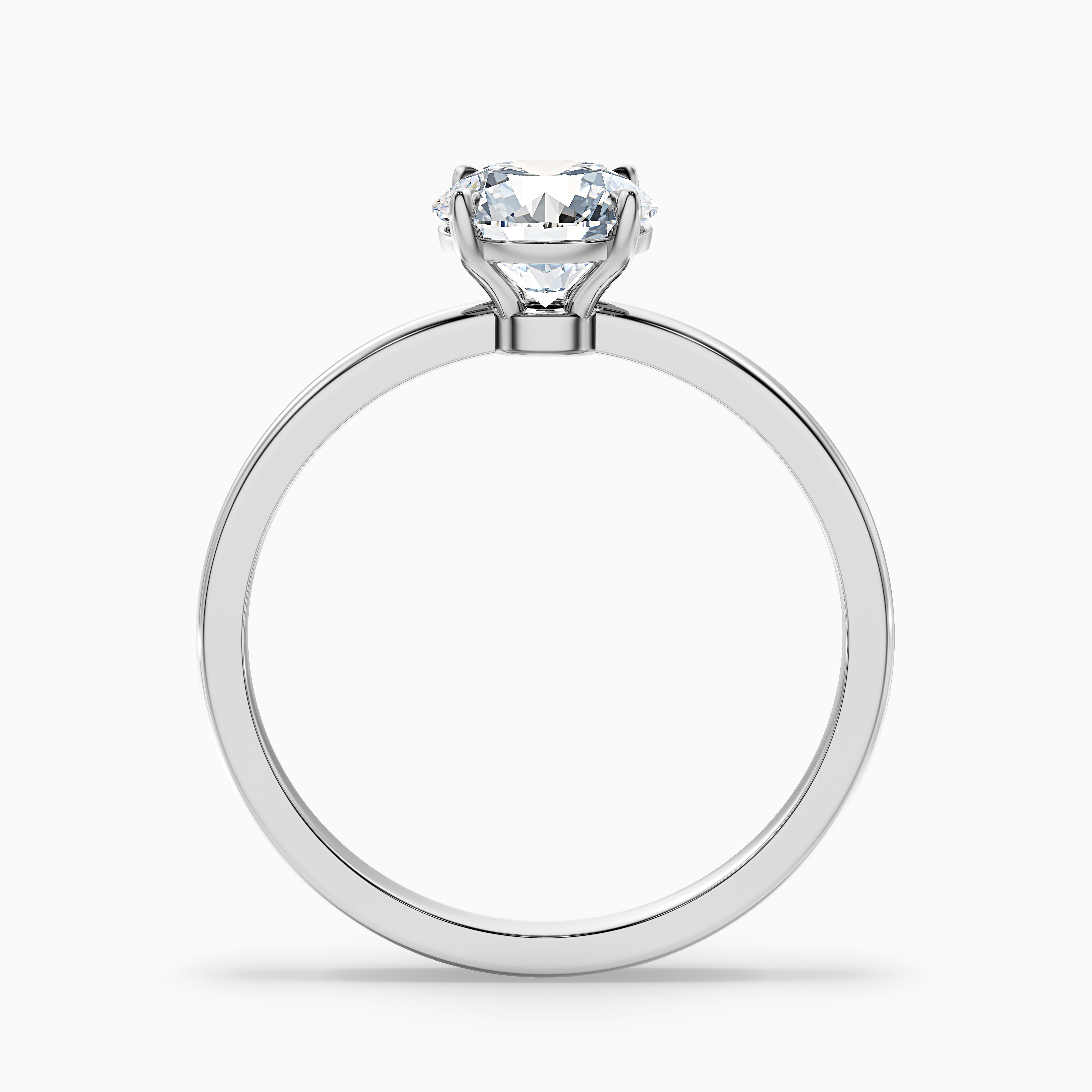 Carleen Round Cut Low Profile Moissanite Diamond Engagement Ring