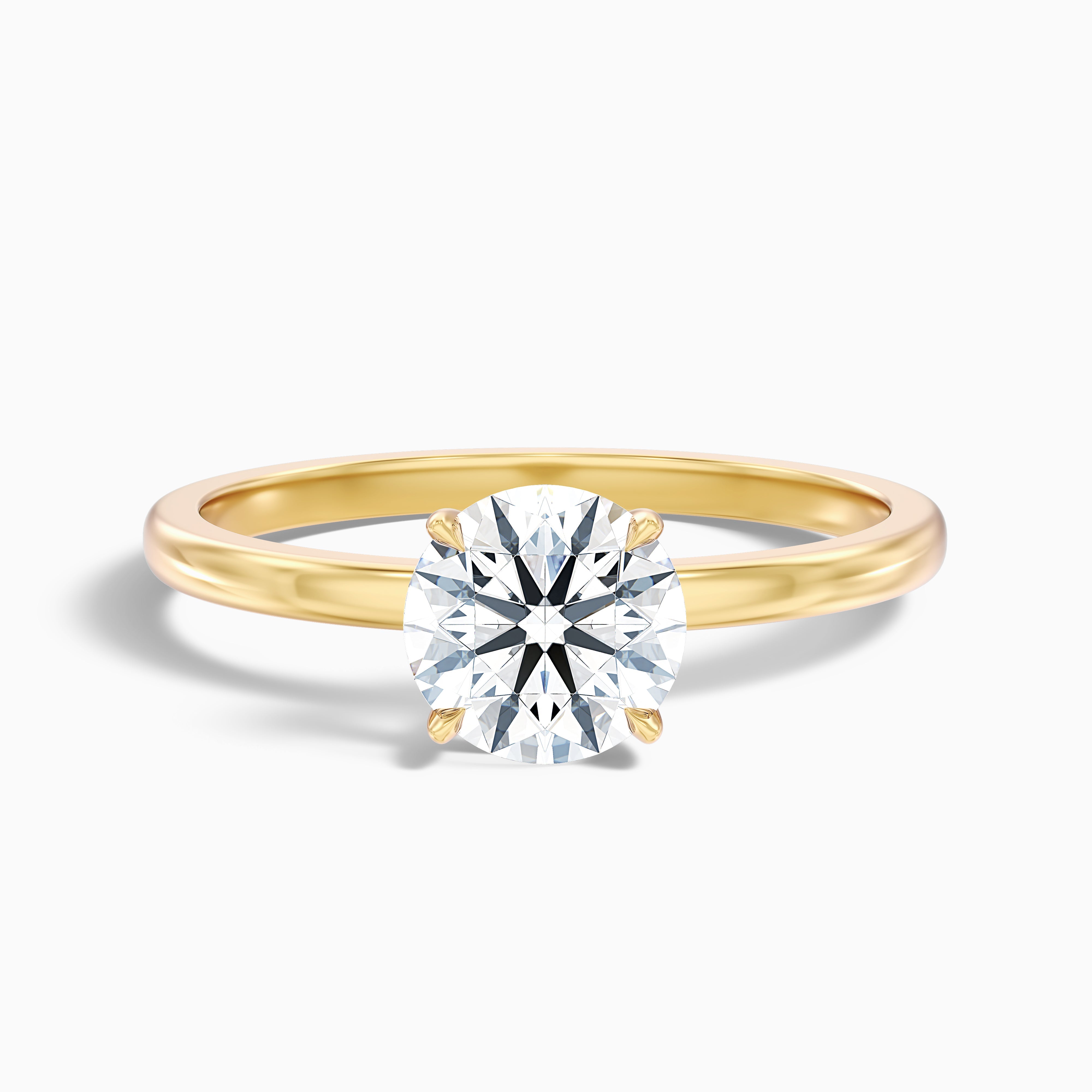 Carleen Round Cut Low Profile Moissanite Diamond Engagement Ring